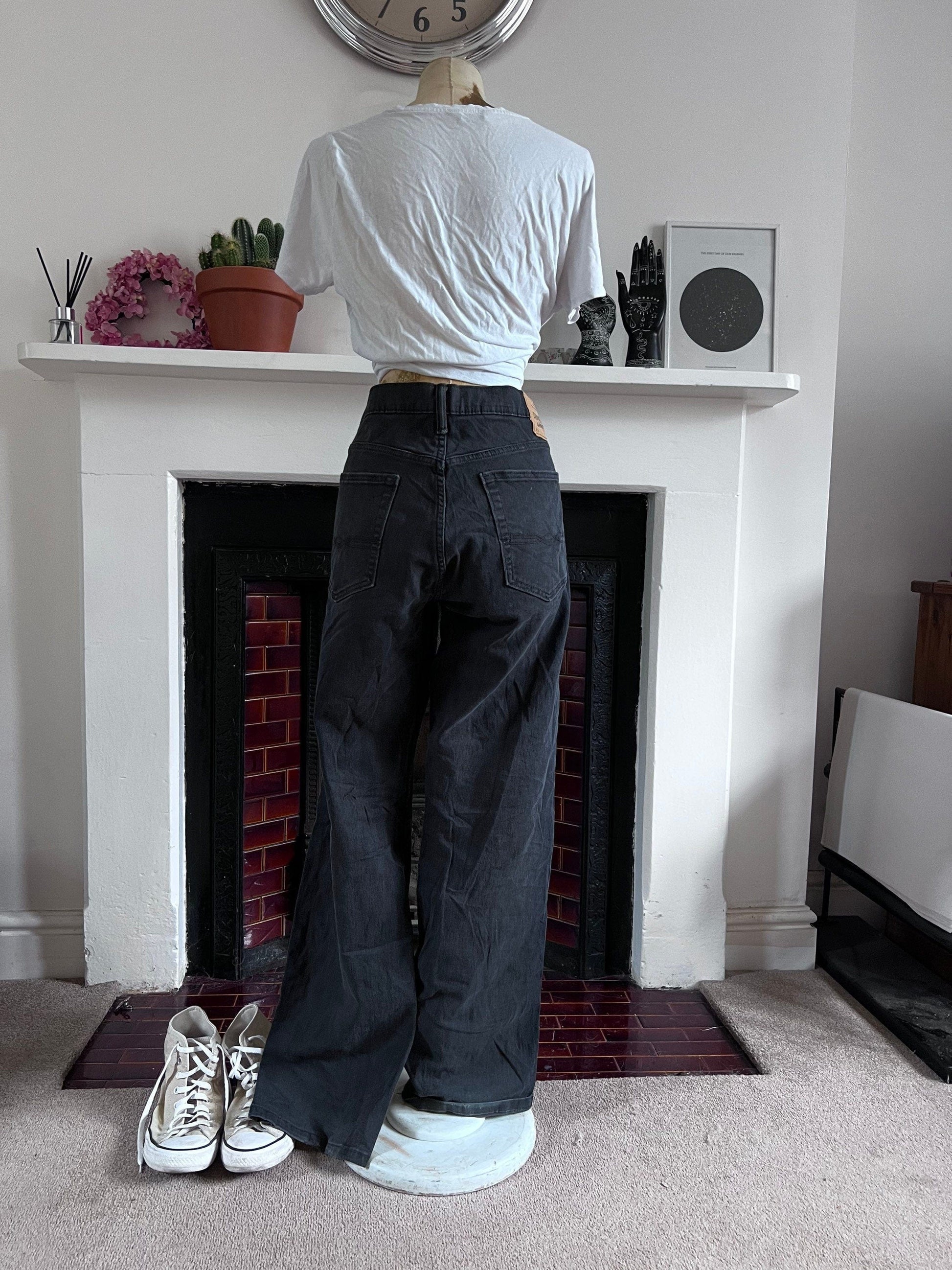 Black Levi Jeans Relaxed Fit - black denim jeans - Levi Jeans 285 W 38 L34