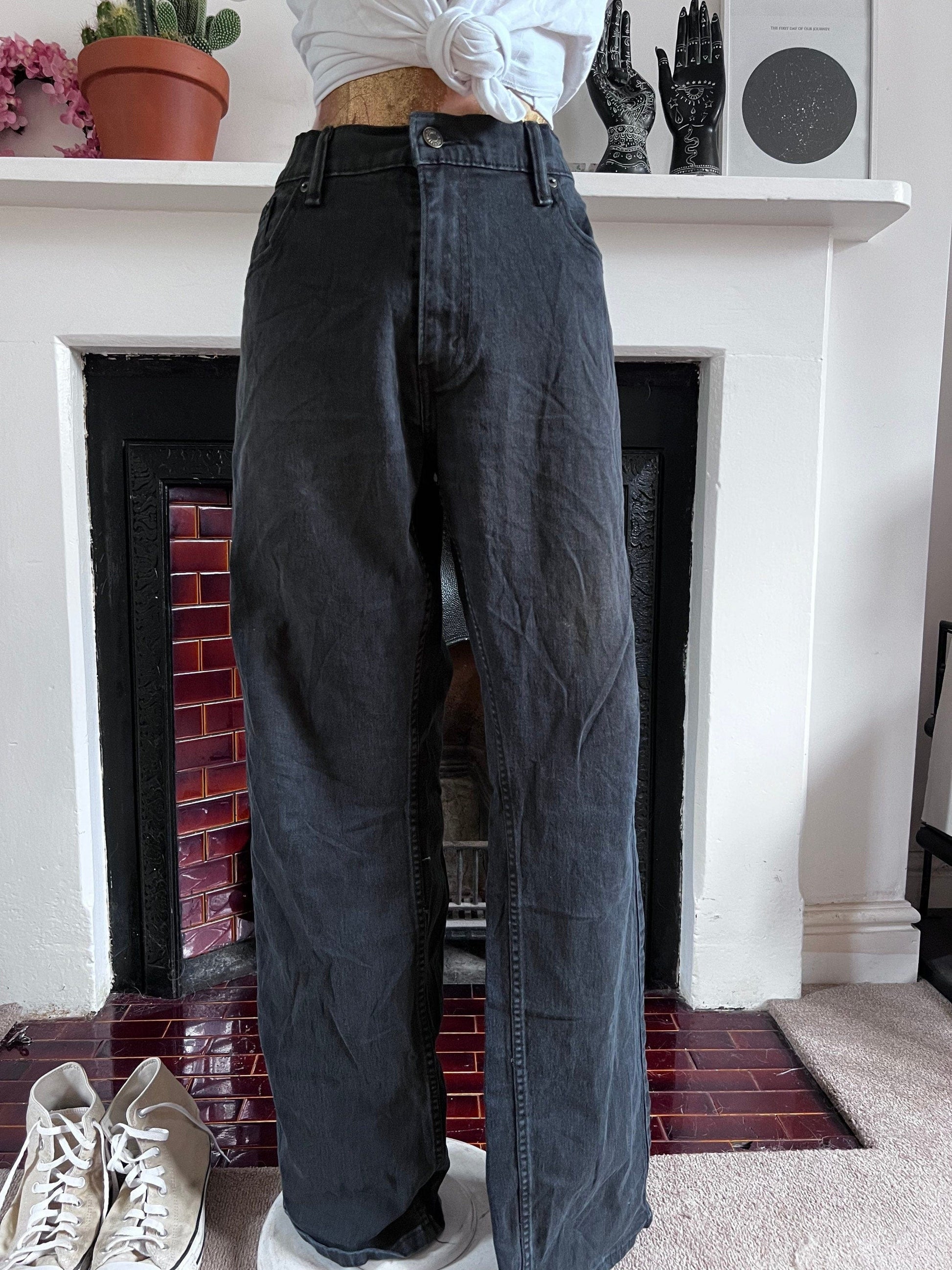 Black Levi Jeans Relaxed Fit - black denim jeans - Levi Jeans 285 W 38 L34