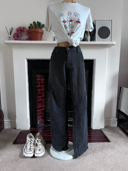Black Levi Jeans Relaxed Fit - black denim jeans - Levi Jeans 285 W 38 L34