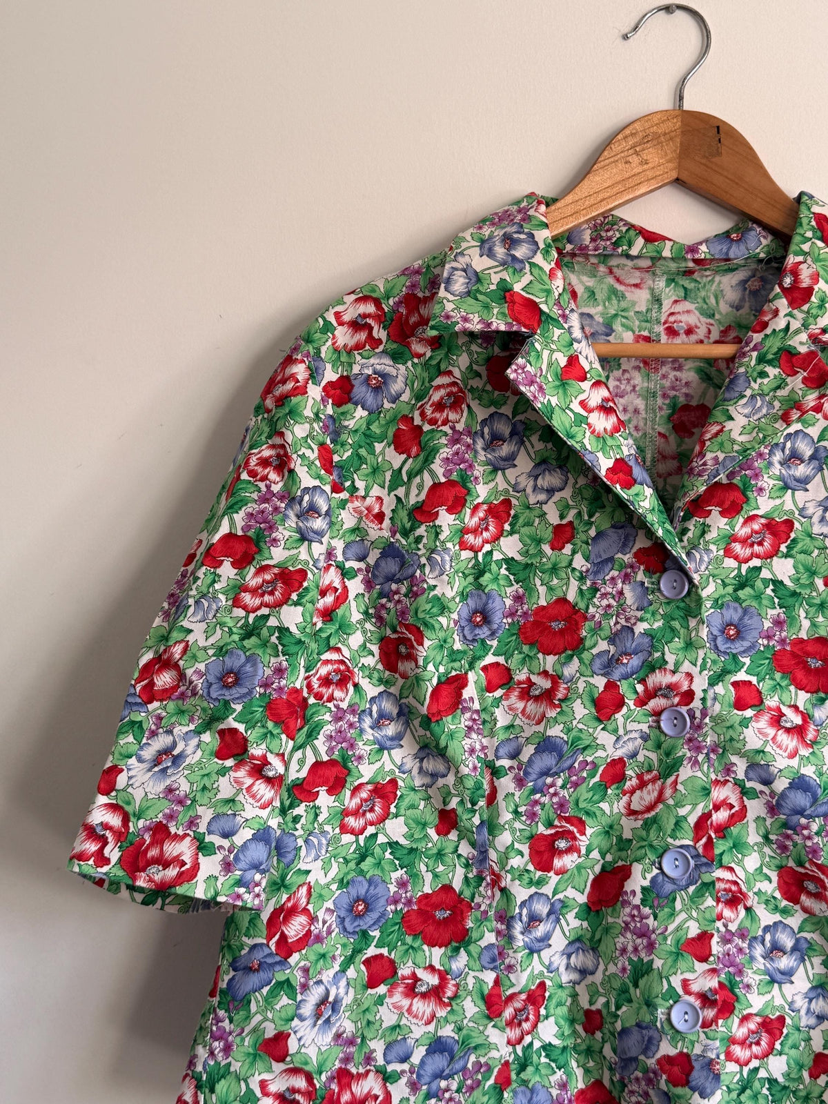Vintage Liberty Floral Cotton Blouse UK 14 - 16 | Liberty Print Shirt | Cottagecore Floral Top | 1960s 1970s Button Front Blouse