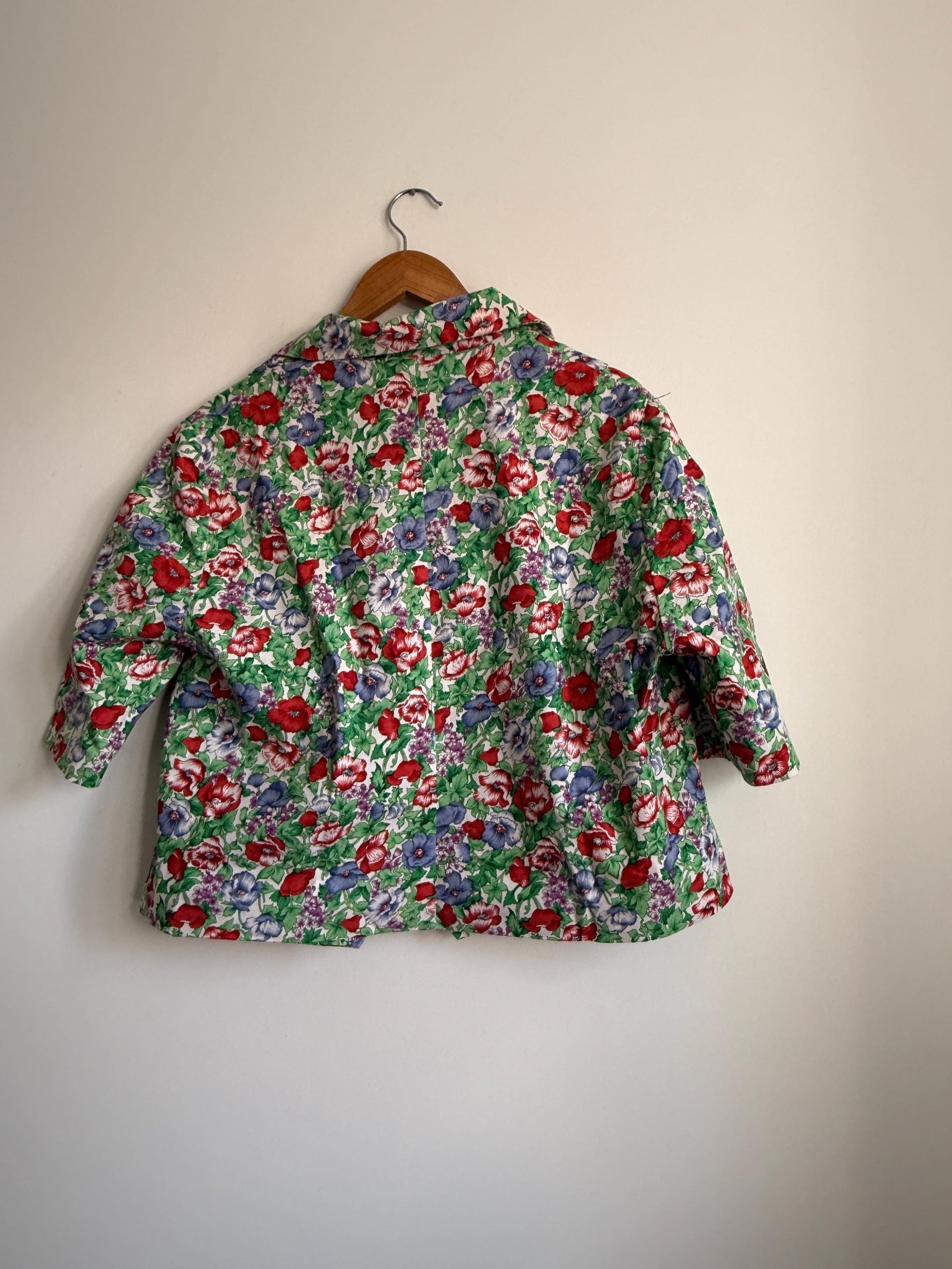 Vintage Liberty Floral Cotton Blouse UK 14 - 16 | Liberty Print Shirt | Cottagecore Floral Top | 1960s 1970s Button Front Blouse