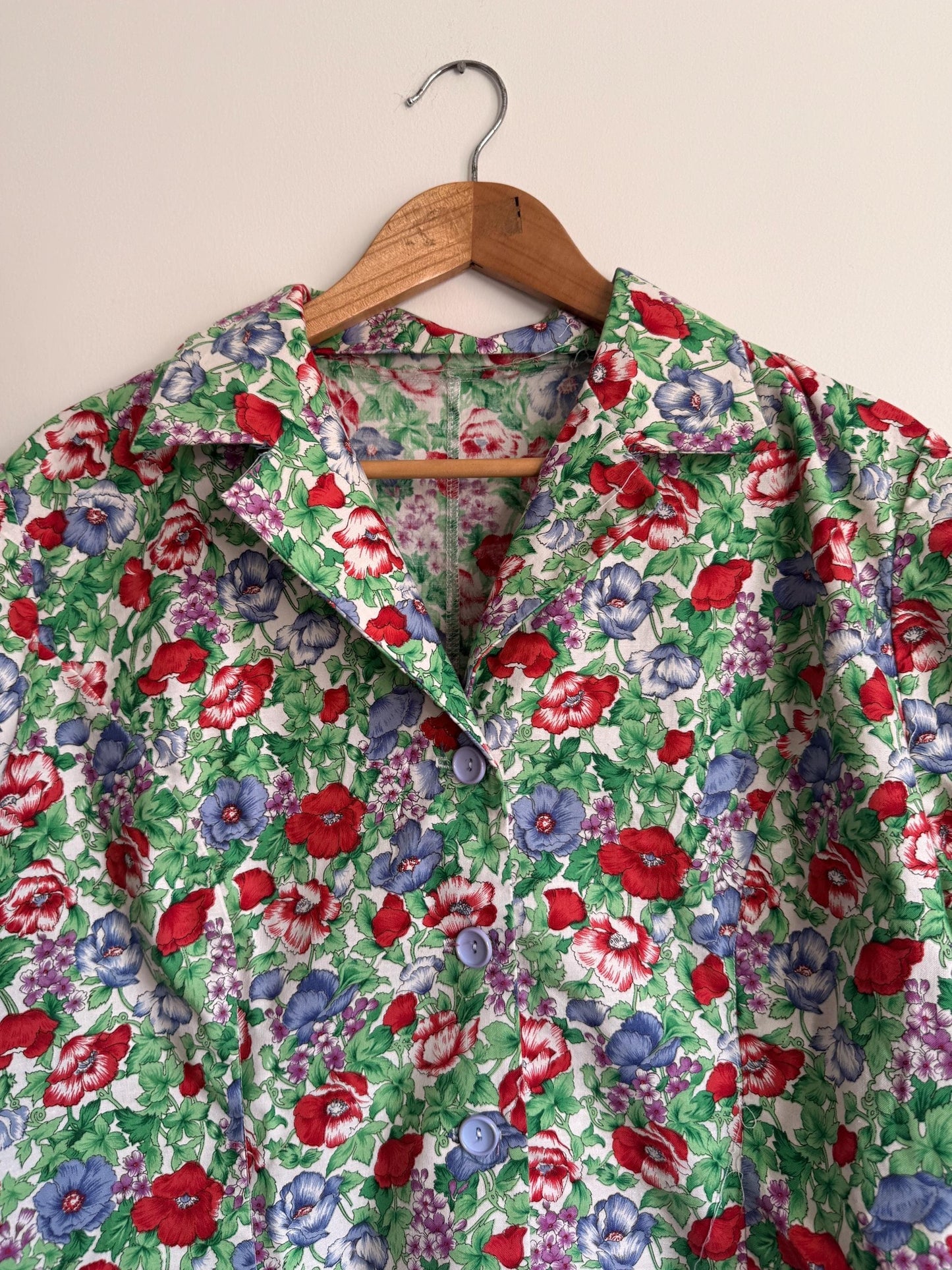 Vintage Liberty Floral Cotton Blouse UK 14 - 16 | Liberty Print Shirt | Cottagecore Floral Top | 1960s 1970s Button Front Blouse