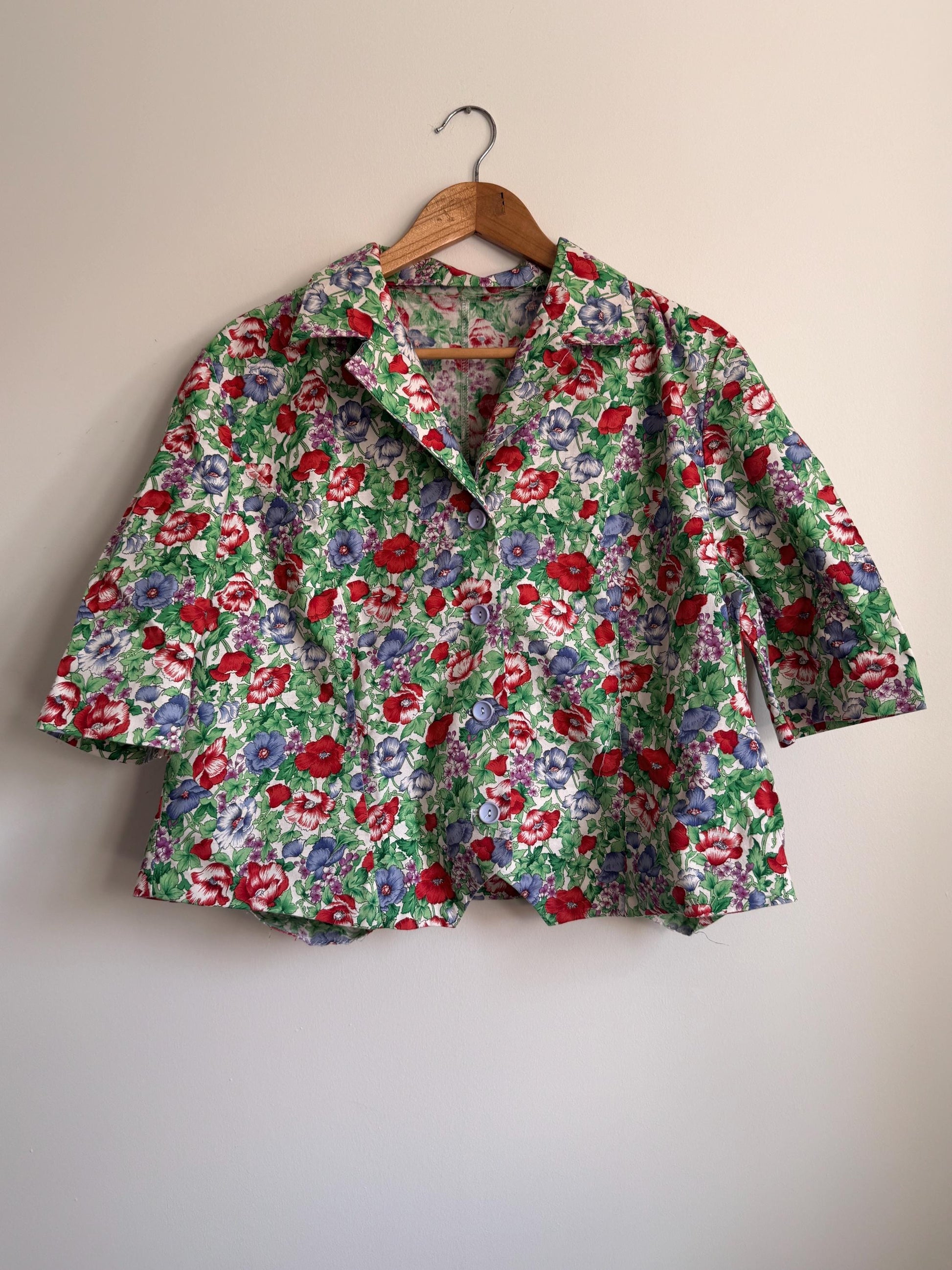 Vintage Liberty Floral Cotton Blouse UK 14 - 16 | Liberty Print Shirt | Cottagecore Floral Top | 1960s 1970s Button Front Blouse