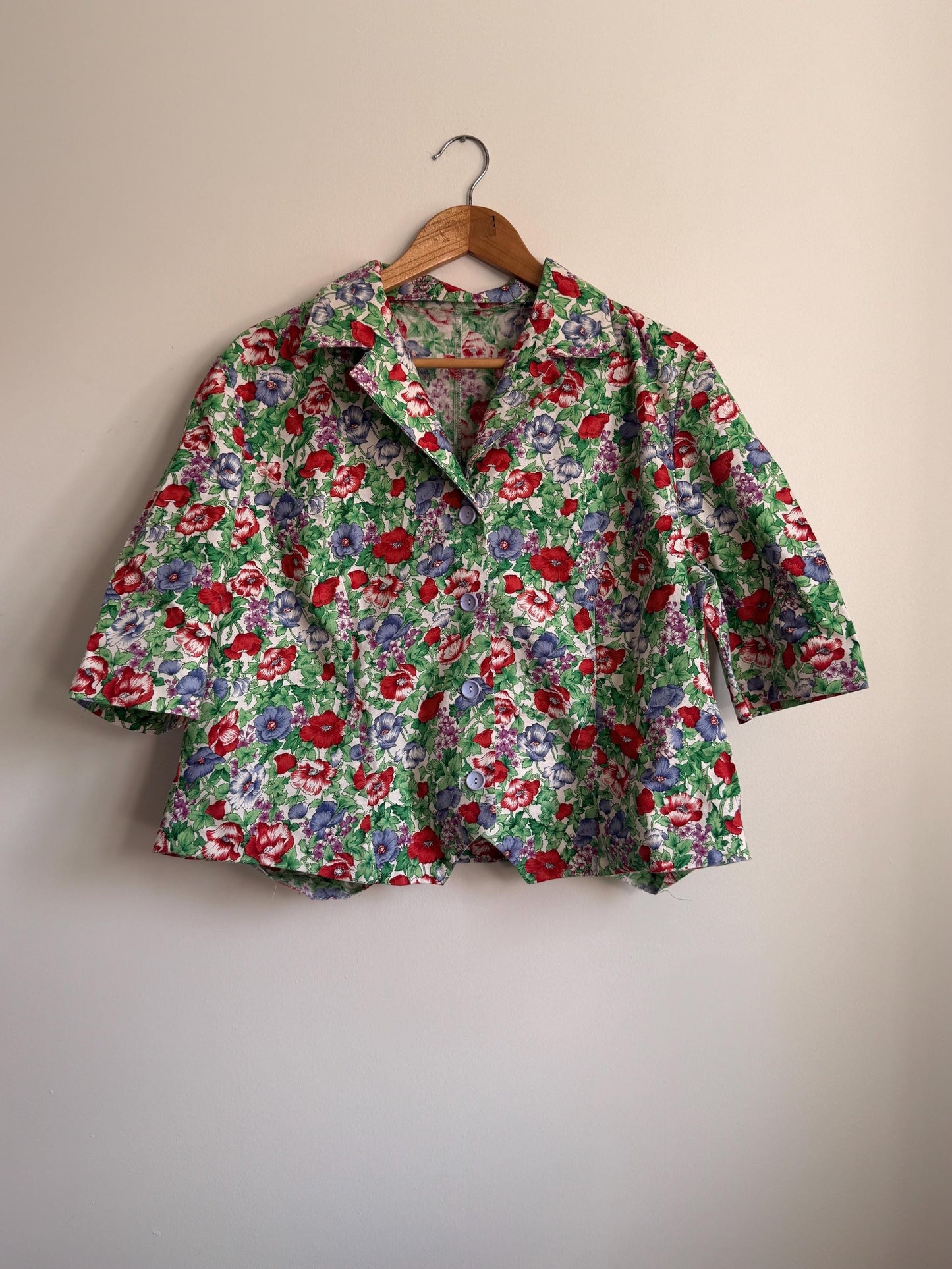 Vintage Liberty Floral Cotton Blouse UK 14 - 16 | Liberty Print Shirt | Cottagecore Floral Top | 1960s 1970s Button Front Blouse