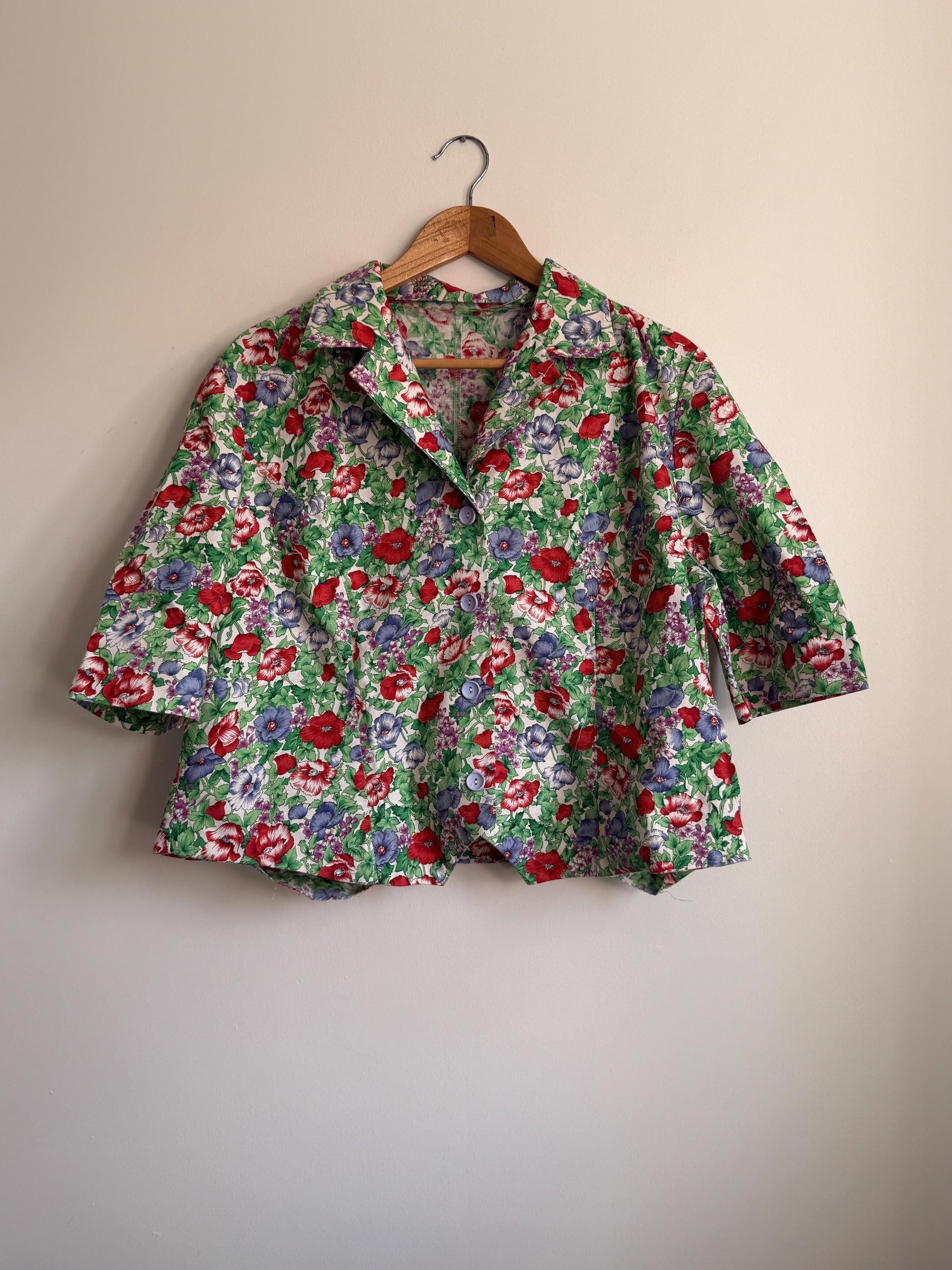Vintage Liberty Floral Cotton Blouse UK 14 - 16 | Liberty Print Shirt | Cottagecore Floral Top | 1960s 1970s Button Front Blouse