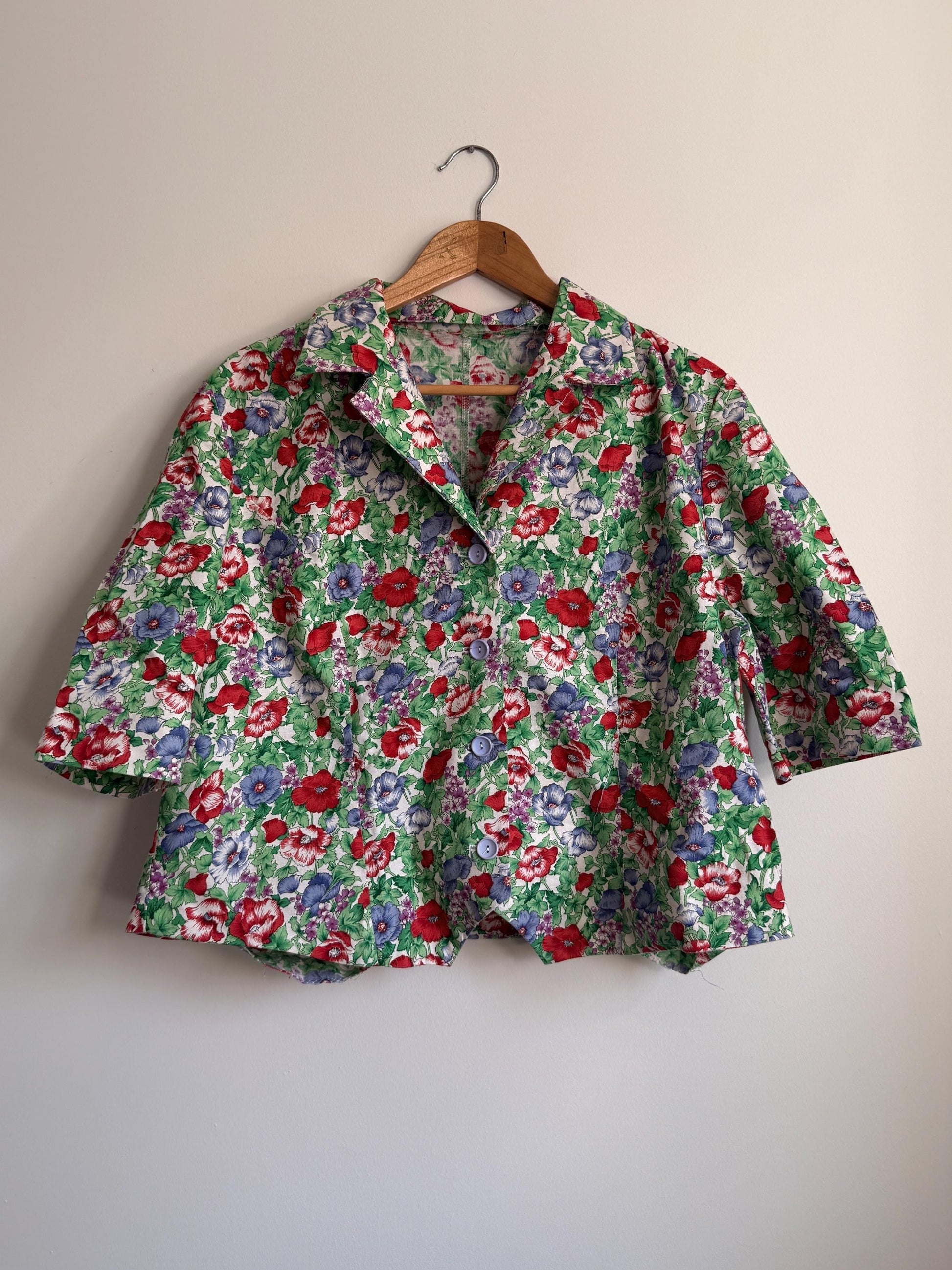Vintage Liberty Floral Cotton Blouse UK 14 - 16 | Liberty Print Shirt | Cottagecore Floral Top | 1960s 1970s Button Front Blouse