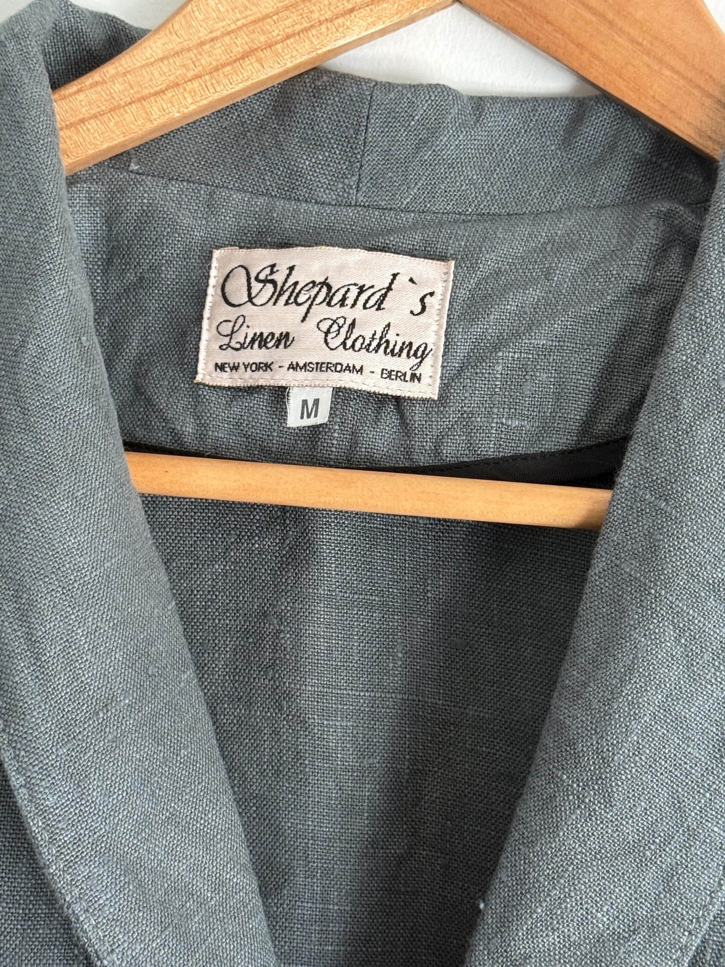 Vintage Linen Skirt Suit UK 10-12 | Shepard's Linen Clothing | 2 Piece Grey Linen Set | Minimalist Jacket & Maxi Skirt | Cottagecore