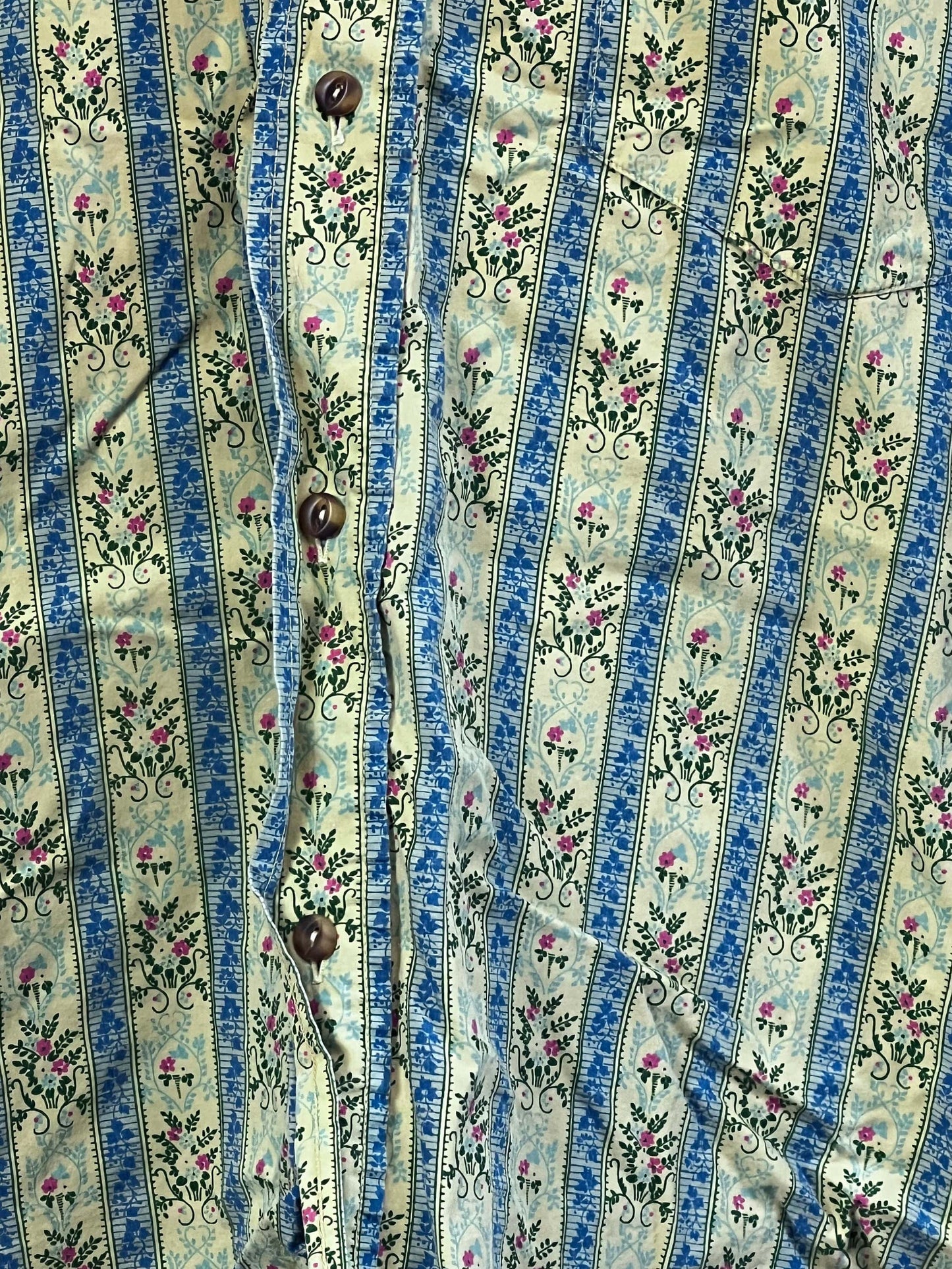Men’s Vintage Shirt, Floral Shirt, A Cause Des Garçons 90s Vintage Short Sleeve Shirt,