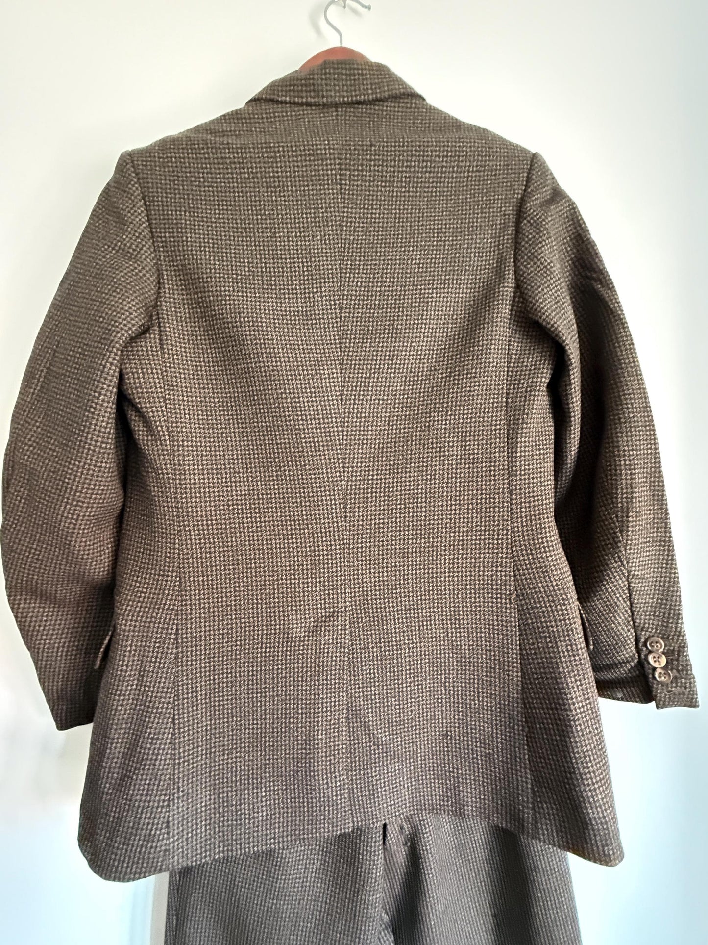 Vintage Men's Three Piece Suit Jerome Super Fine-Twist Wool Aucott Cirencester British Tailored Suit Heritage Country Tweed Size S