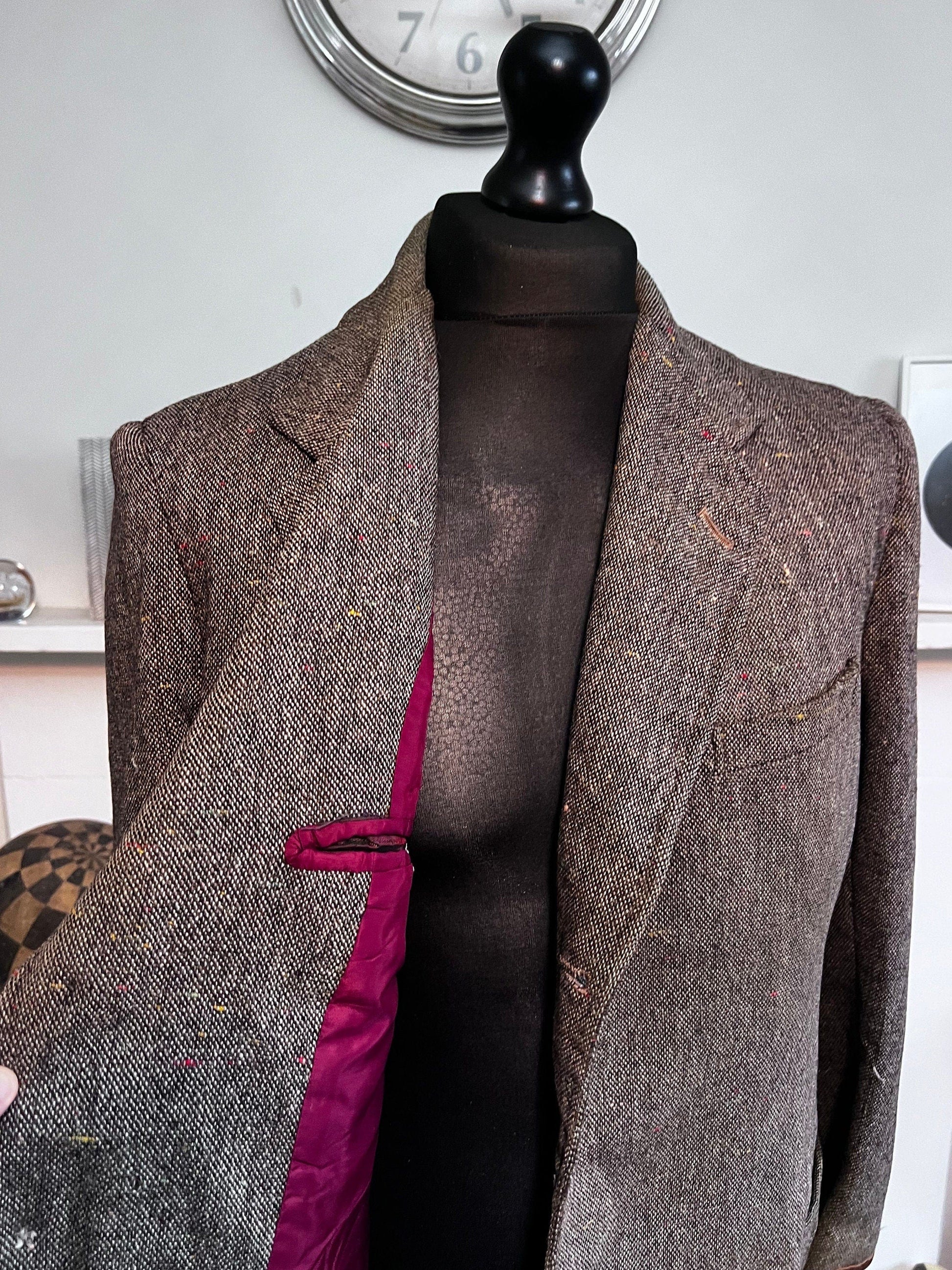 1960s Vintage Mens Tweed Ryder Amies Tweed Jacket , vintage tweed, fleck tweed jacket, brown tweed jacket, vintage tweed blazer, mens