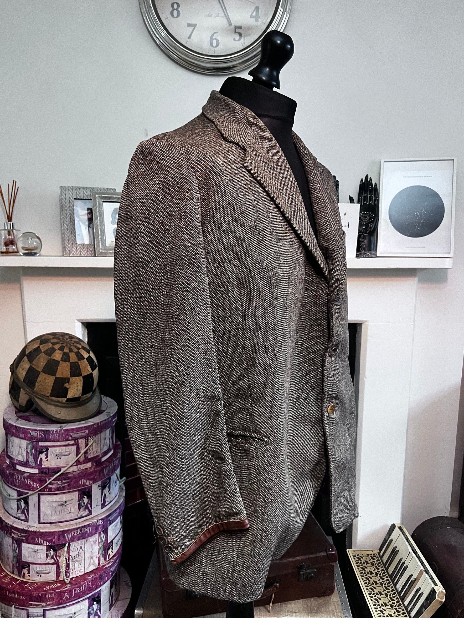 1960s Vintage Mens Tweed Ryder Amies Tweed Jacket , vintage tweed, fleck tweed jacket, brown tweed jacket, vintage tweed blazer, mens