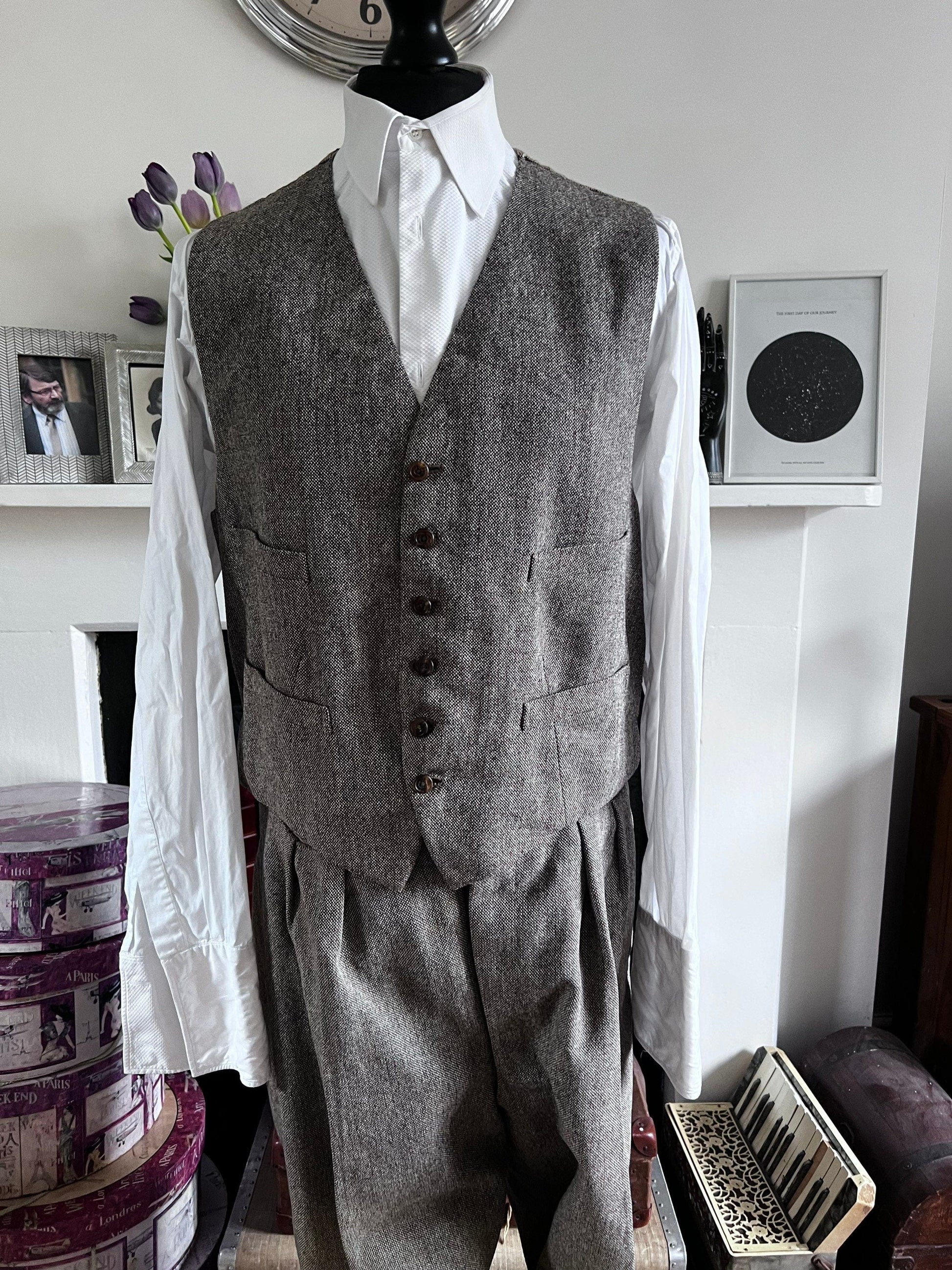 1950s Vintage Mens Tweed, 3Piece Suit, Trouser, Plus Six Jacket, Waistcoat, Mens Tweed suit, brown tweed suit 50s tweed suit