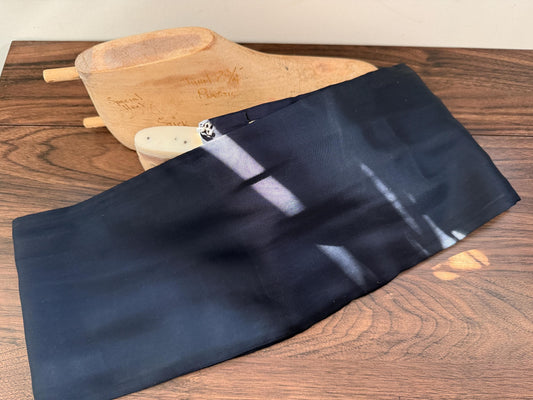 Vintage Midnight Blue Formal Cummerbund | Adjustable Evening Waist Sash | Black Tie Dinner Dress Accessory
