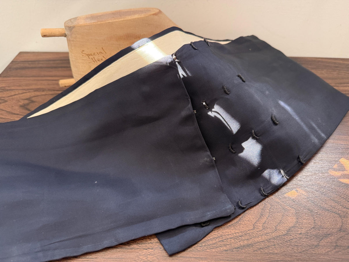 Vintage Midnight Blue Formal Cummerbund | Adjustable Evening Waist Sash | Black Tie Dinner Dress Accessory