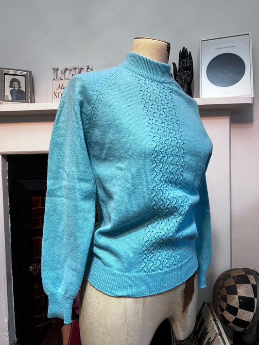 Vintage mint jumper acrylic mix jumper mint green jumper, mint vintage knitwear, vintage pullover, vintage jumper, 1950s, vintage knitwear
