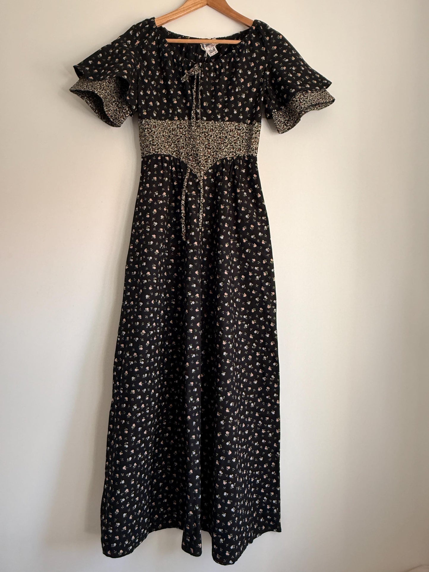Vintage Mister Ant Prairie Dress | Made in England | 1970s Floral Maxi Dress | Cottagecore Dress | Romantic Boho Dress | British Vintage