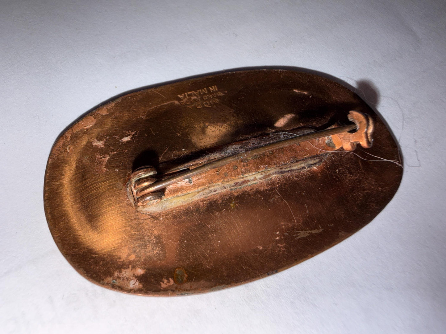Vintage MODA Malta Copper Brooch – Handmade Modernist Bird & Foliate Design – Signed Maltese Artisan Jewellery