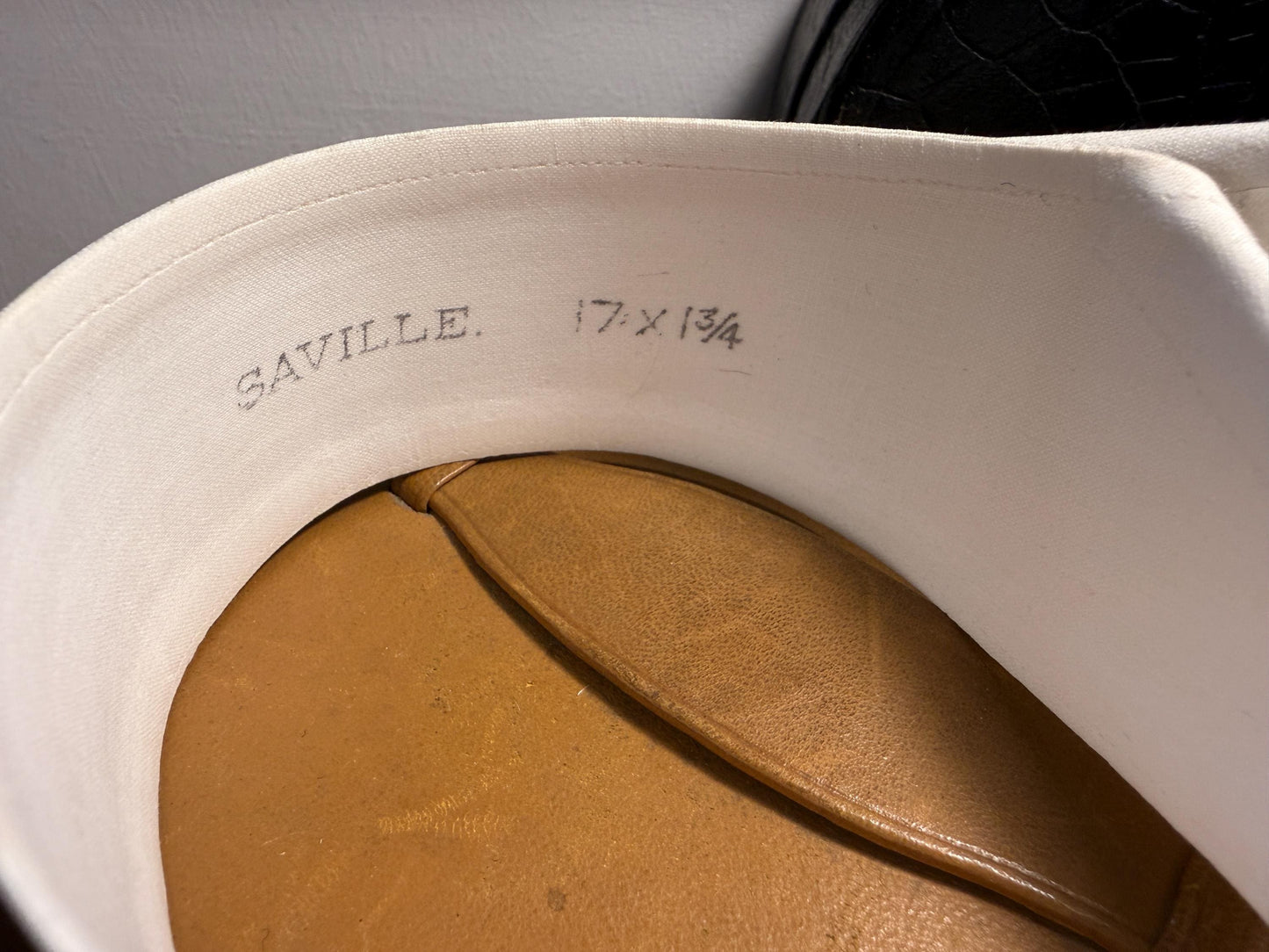 Vintage Morely Saville Detachable Wing Collar Size 17 x 1 3/4 – White Cotton Formal Dress Collar