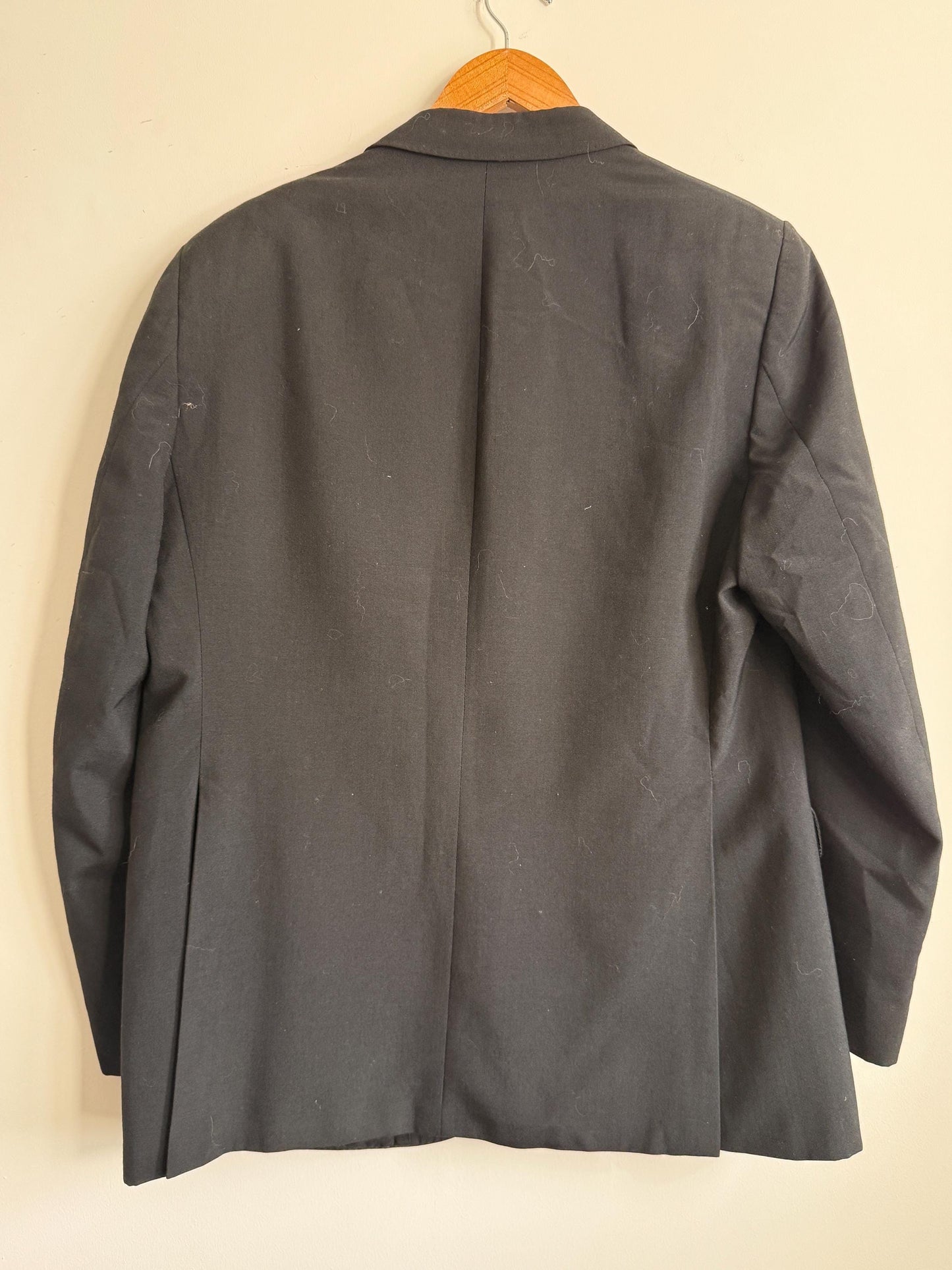 Vintage Moss Bros Covent Garden Black Dinner Jacket Wool Blend Tuxedo Satin Lapel Formal Evening Wear