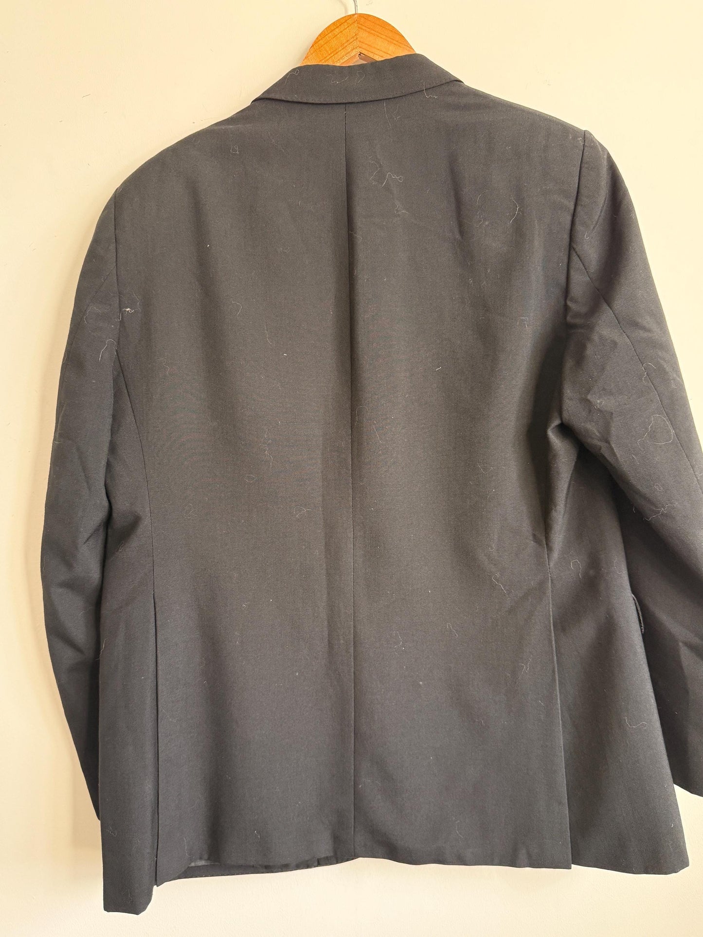 Vintage Moss Bros Covent Garden Black Dinner Jacket Wool Blend Tuxedo Satin Lapel Formal Evening Wear