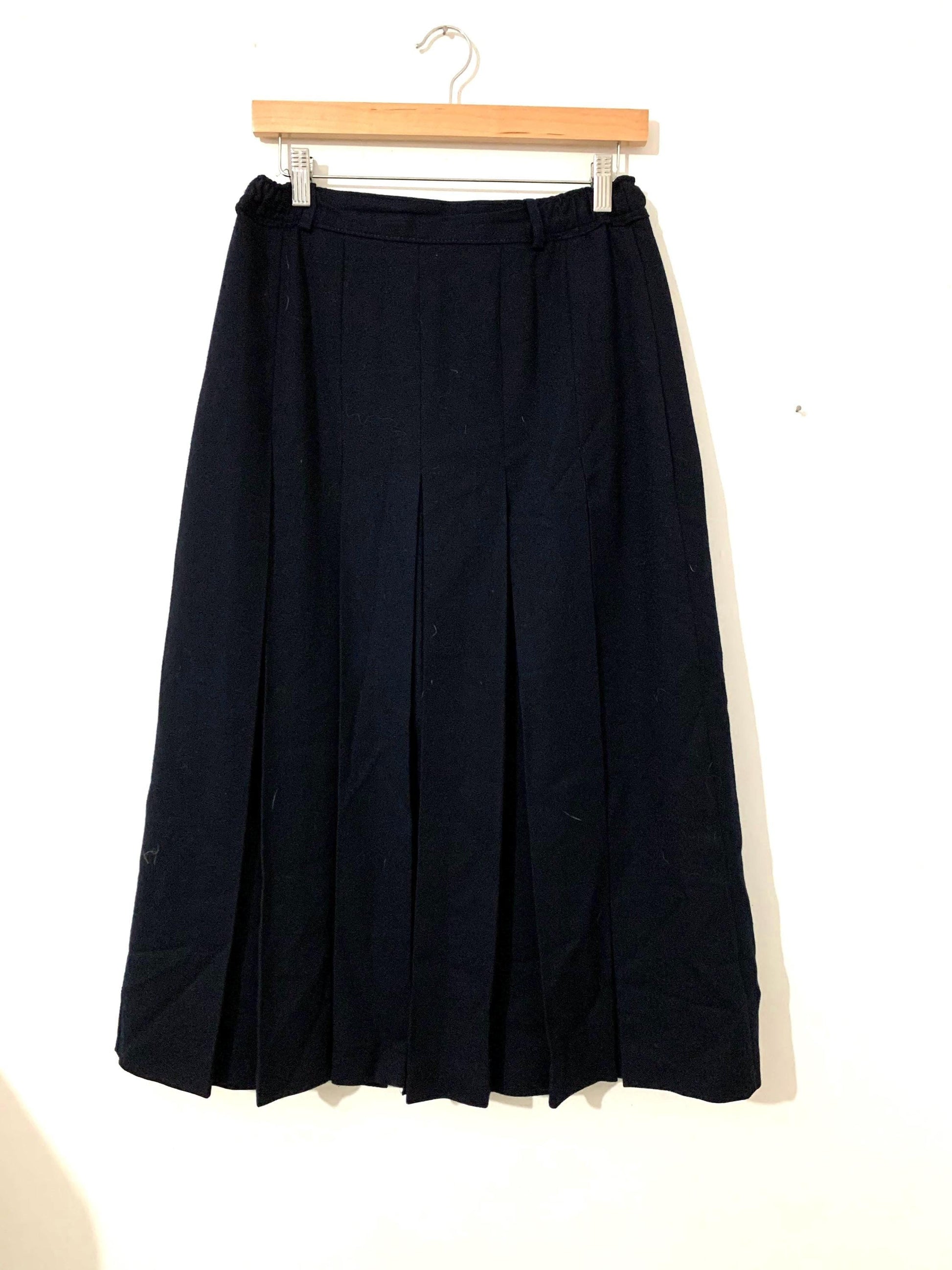 Vintage Navy Blue Pencil Skirt Knee Length UK Size 12 - Straven