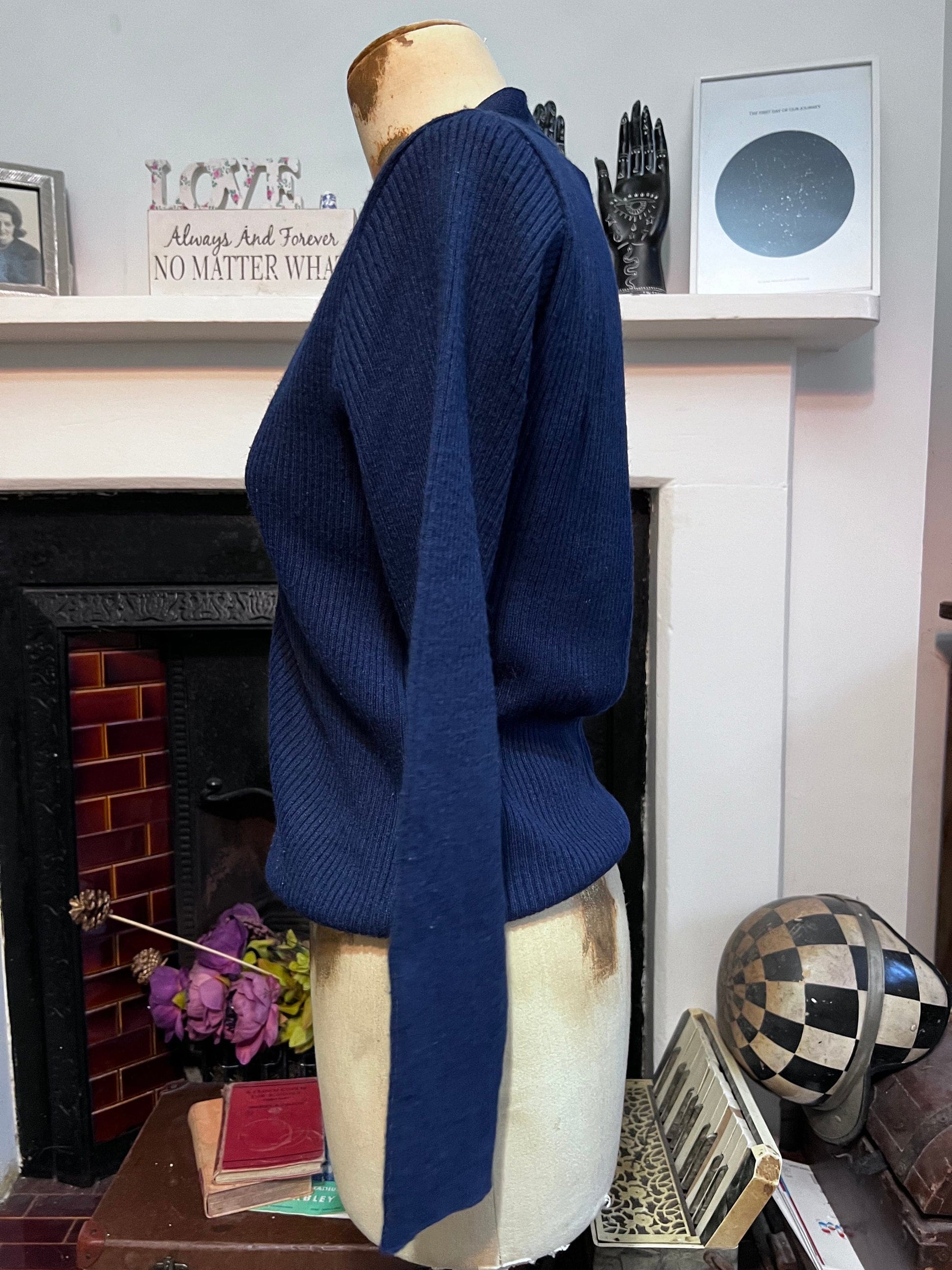 Vintage navy Cardigan acrylic cardigan navy blue knit cardigan, navy vintage, vintage knitwear, vintage jumper, 1950s cardigan St Michael M&