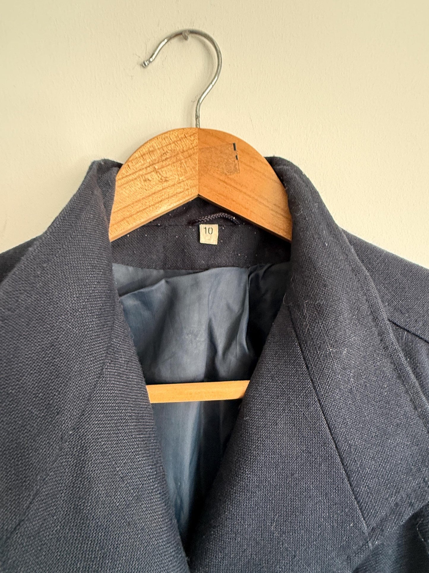 Vintage Navy Double Breasted Wool Blazer | Military Style Gold Button Jacket