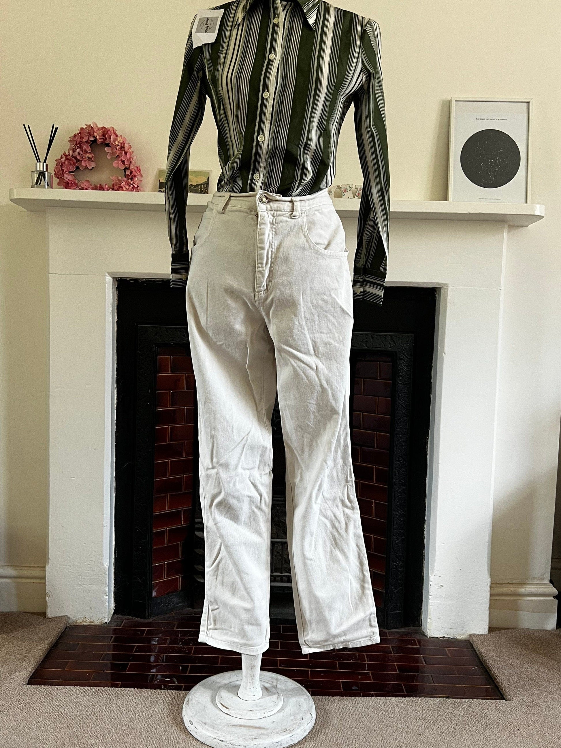 Vintage off White Giorgio 90s Jeans - White Jeans W32” L30” UK12