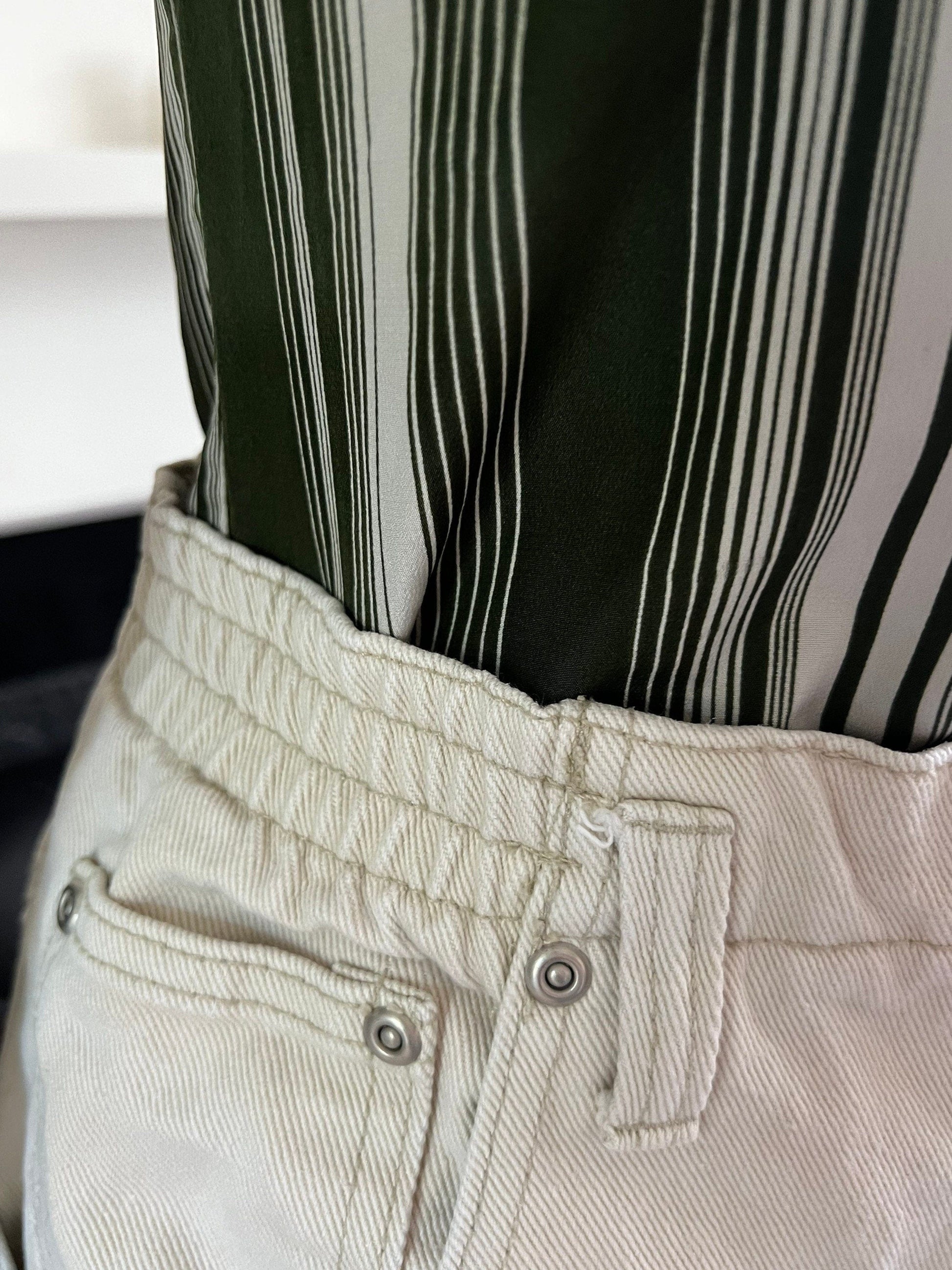 Vintage off White Jeans - Stretch White Jeans W32”-36” L26” UK12-14