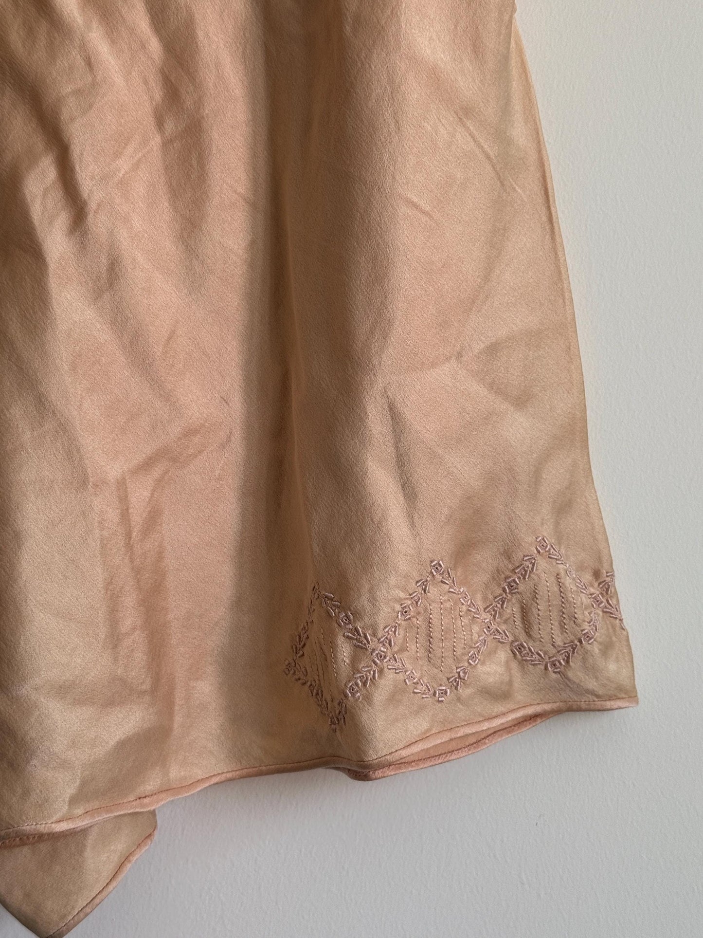 Vintage Peach Tap Pants | 1940s French Knickers | Embroidered Lingerie Shorts | Boudoir Bloomers | Retro Bridal Lingerie