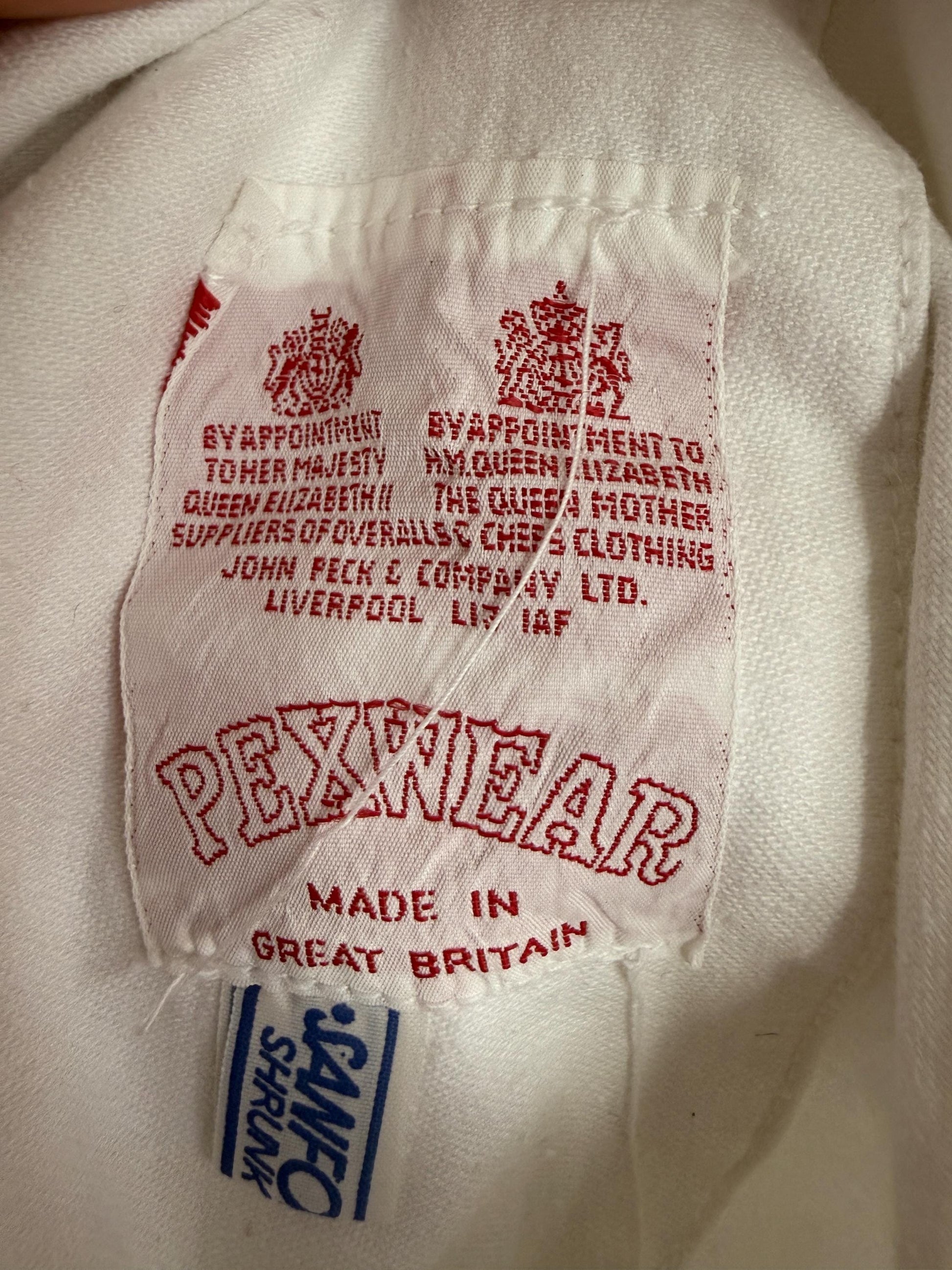 Vintage Pexwear White Cotton Boiler Suit | Royal Warrant British Workwear Overalls