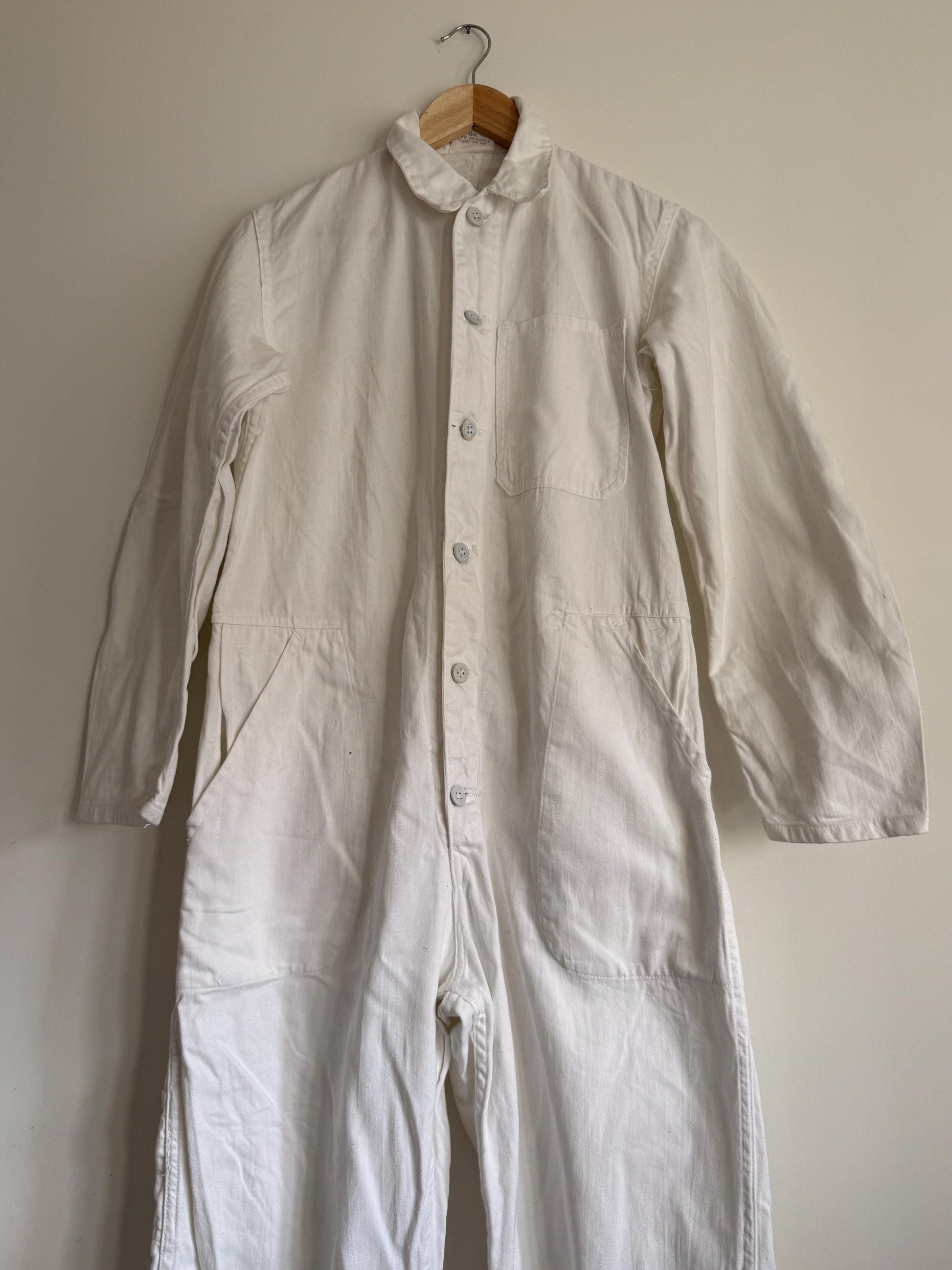 Vintage Pexwear White Cotton Boiler Suit | Royal Warrant British Workwear Overalls