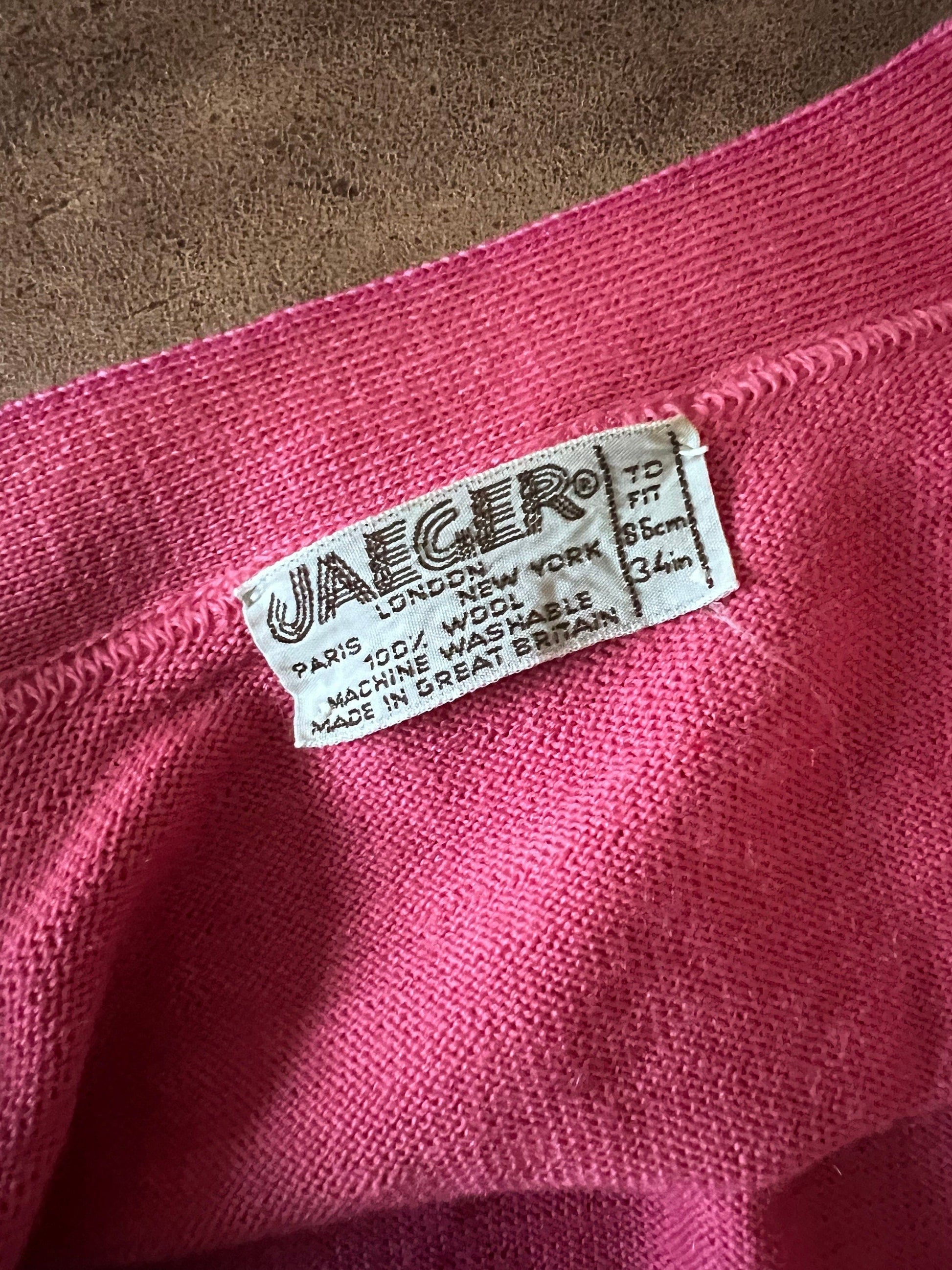 Vintage pink jaeger cardigan, pink cardigan, pink vintage knitwear, vintage cardigan, vintage cardi, 1980s, vintage knitwear, jaeger