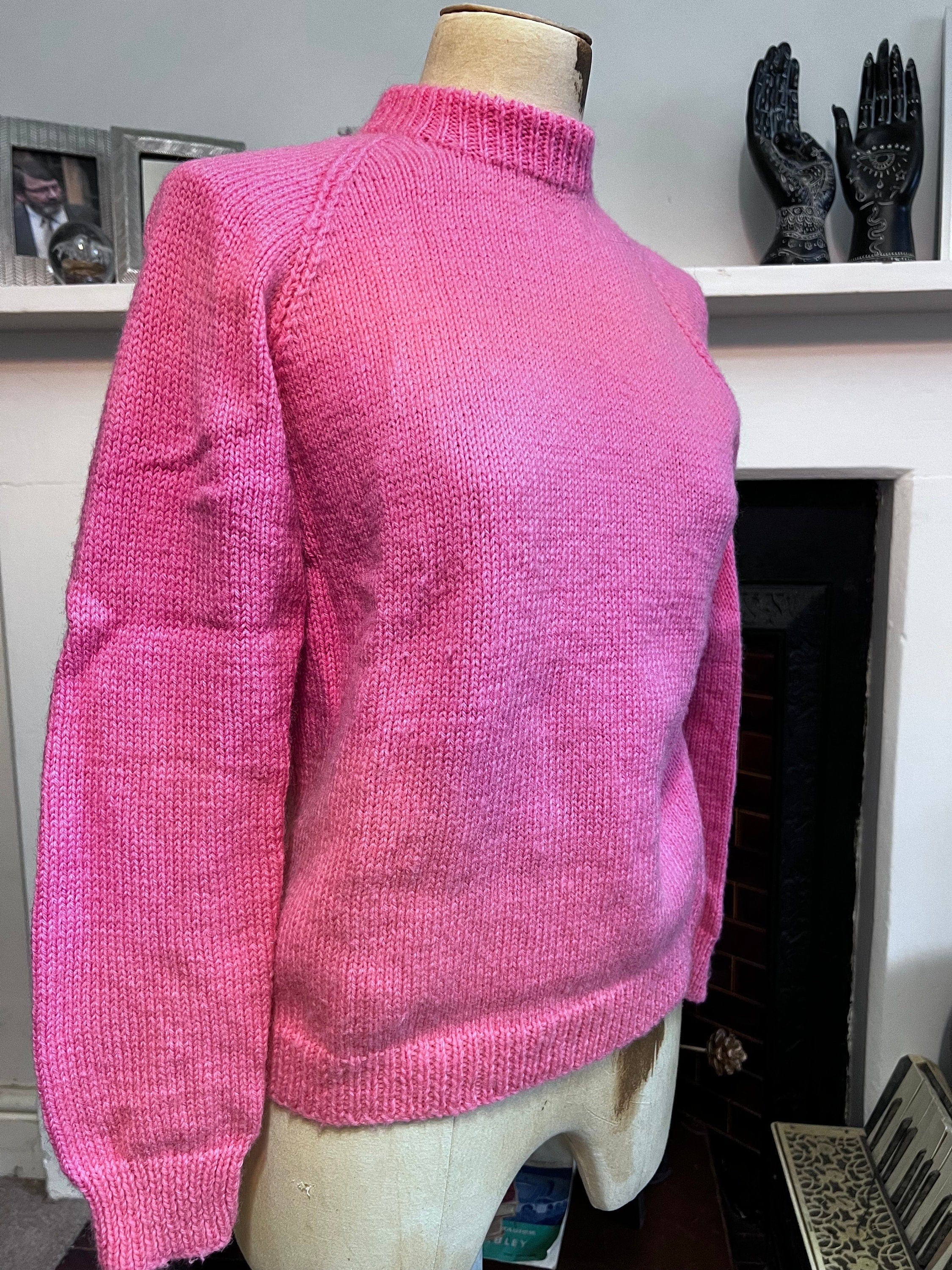 Vintage pink jumper hand knit jumper pink jumper vintage handmade knitwear vintage pullover vintage jumper 1950s vintage knitwear top