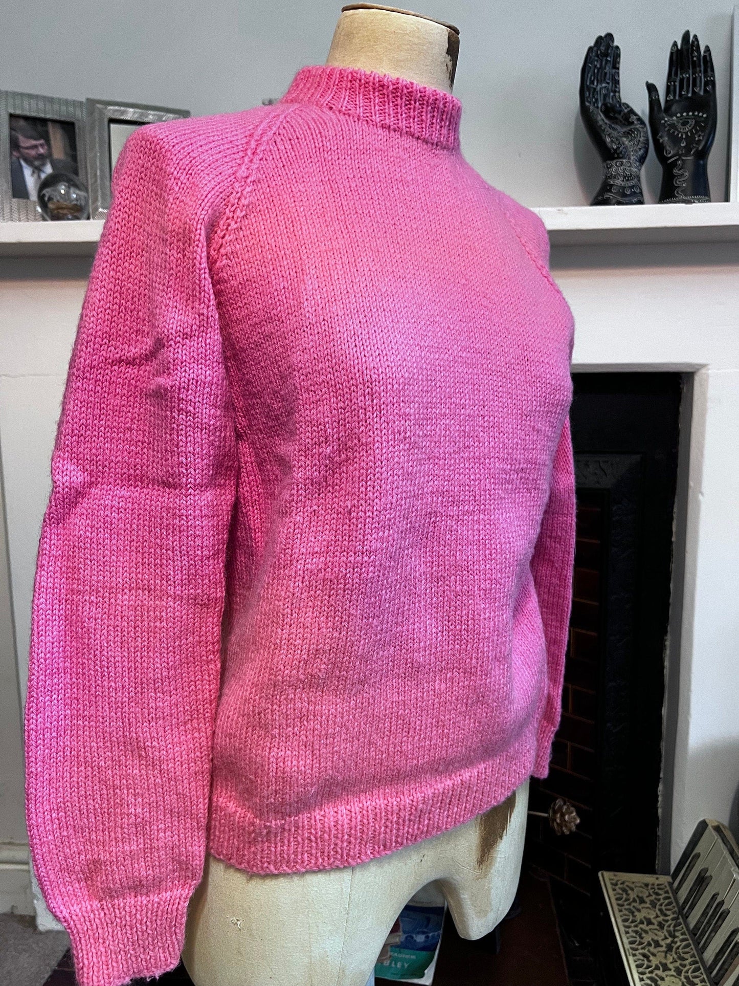 Vintage pink jumper hand knit, jumper pink jumper, vintage handmade knitwear, vintage pullover, vintage jumper, 1950s, vintage knitwear, top