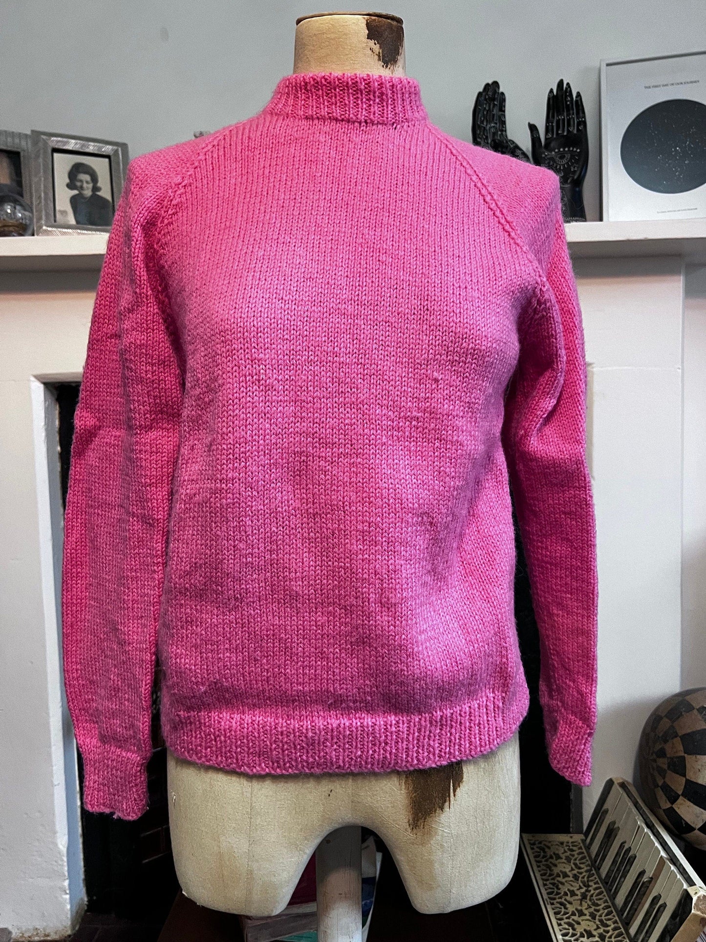 Vintage pink jumper hand knit, jumper pink jumper, vintage handmade knitwear, vintage pullover, vintage jumper, 1950s, vintage knitwear, top