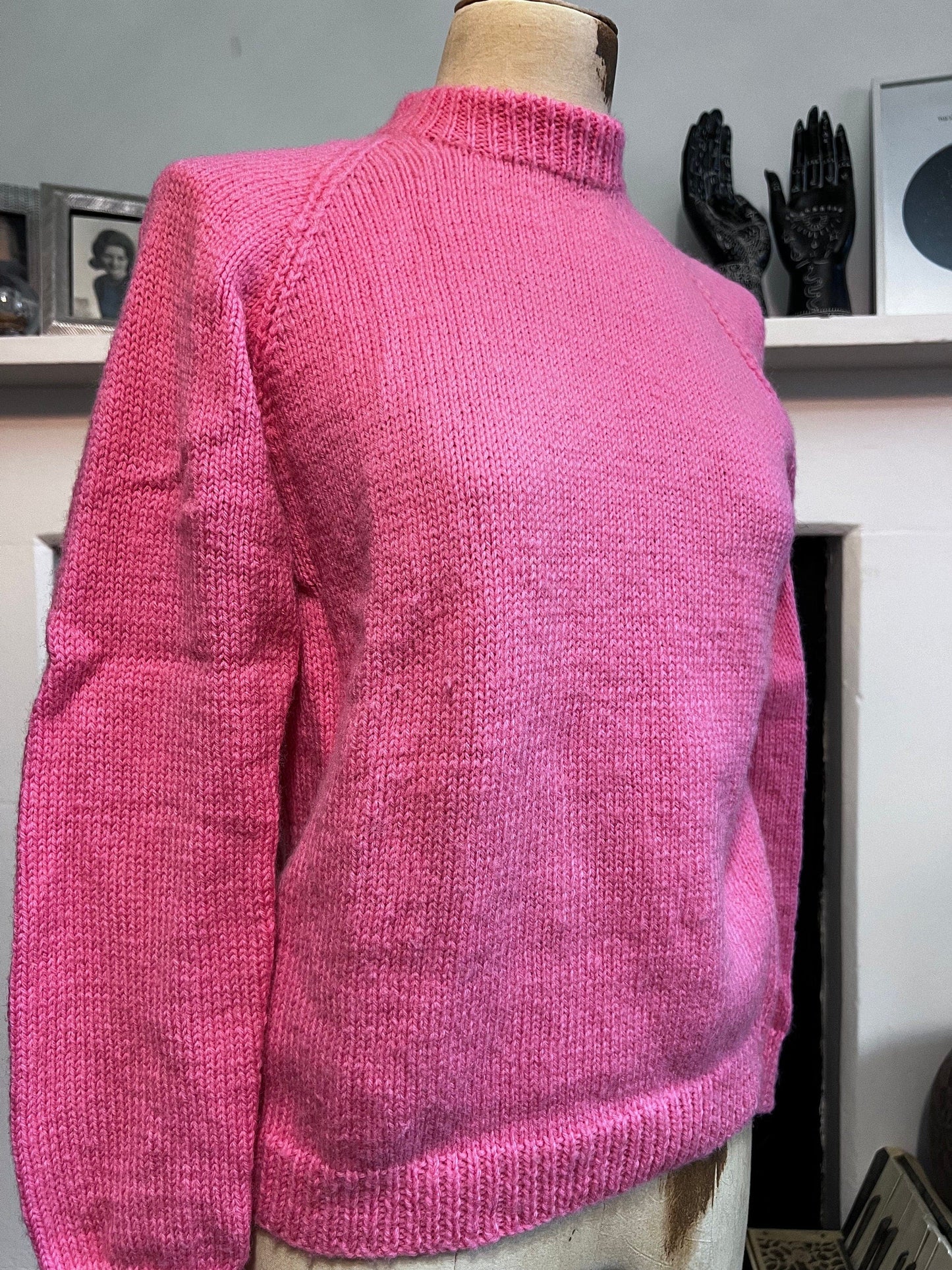 Vintage pink jumper hand knit, jumper pink jumper, vintage handmade knitwear, vintage pullover, vintage jumper, 1950s, vintage knitwear, top