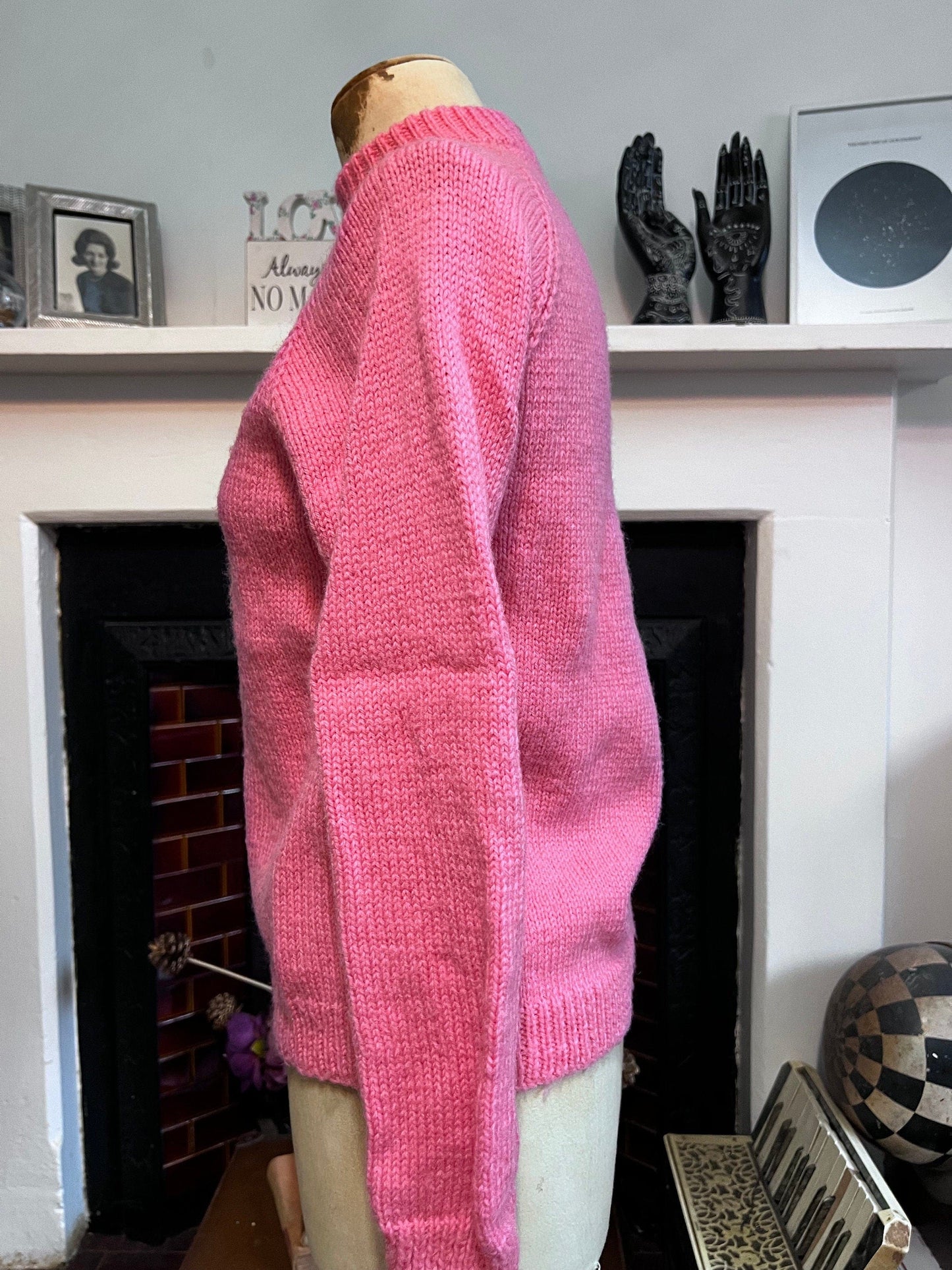 Vintage pink jumper hand knit, jumper pink jumper, vintage handmade knitwear, vintage pullover, vintage jumper, 1950s, vintage knitwear, top