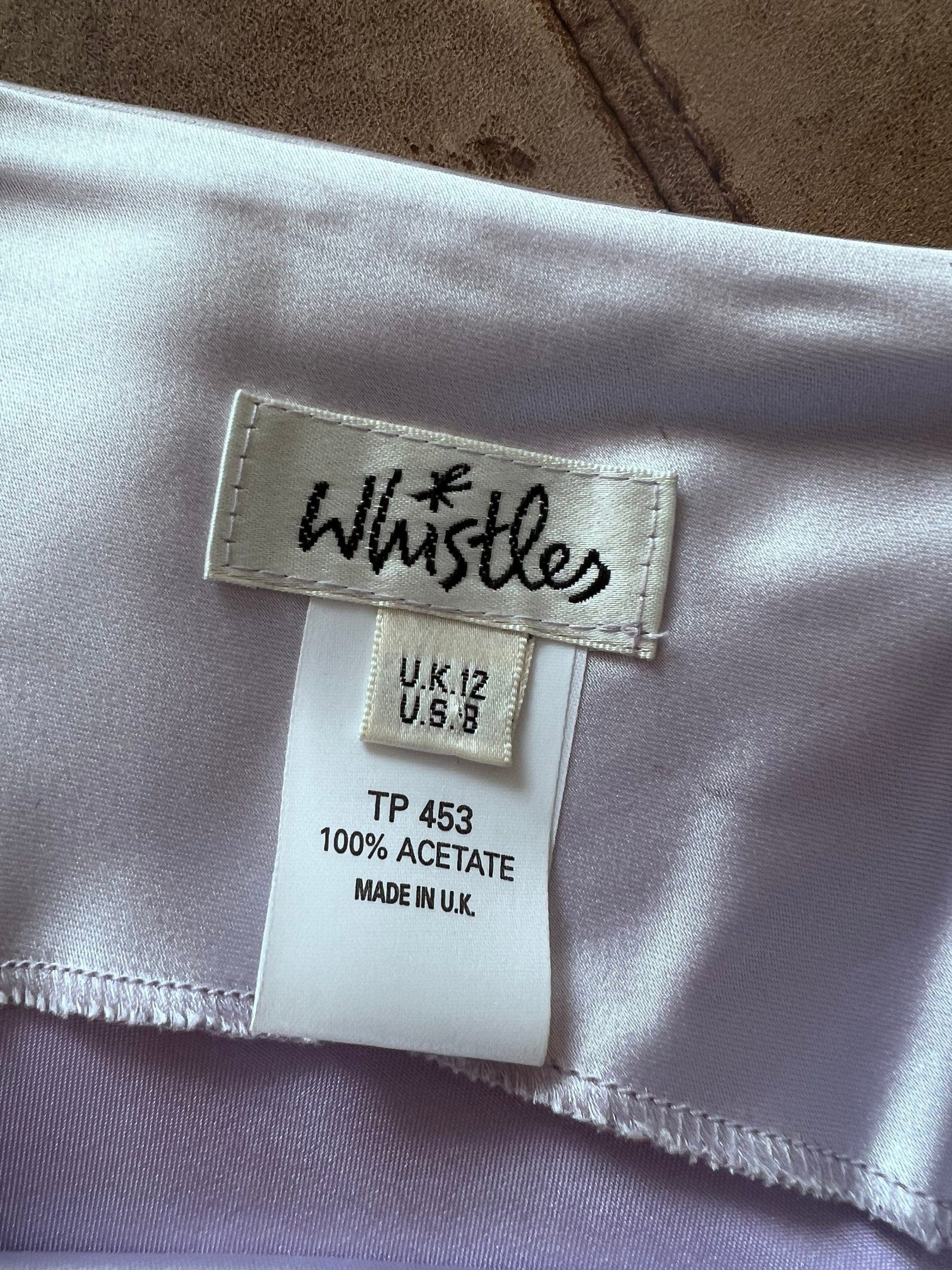 Vintage Prom Lilac Whistles Two Piece Puffball Maxi Skirt and Cropped Shell Top Chiffon Ruffle Belt UK12 Whistles