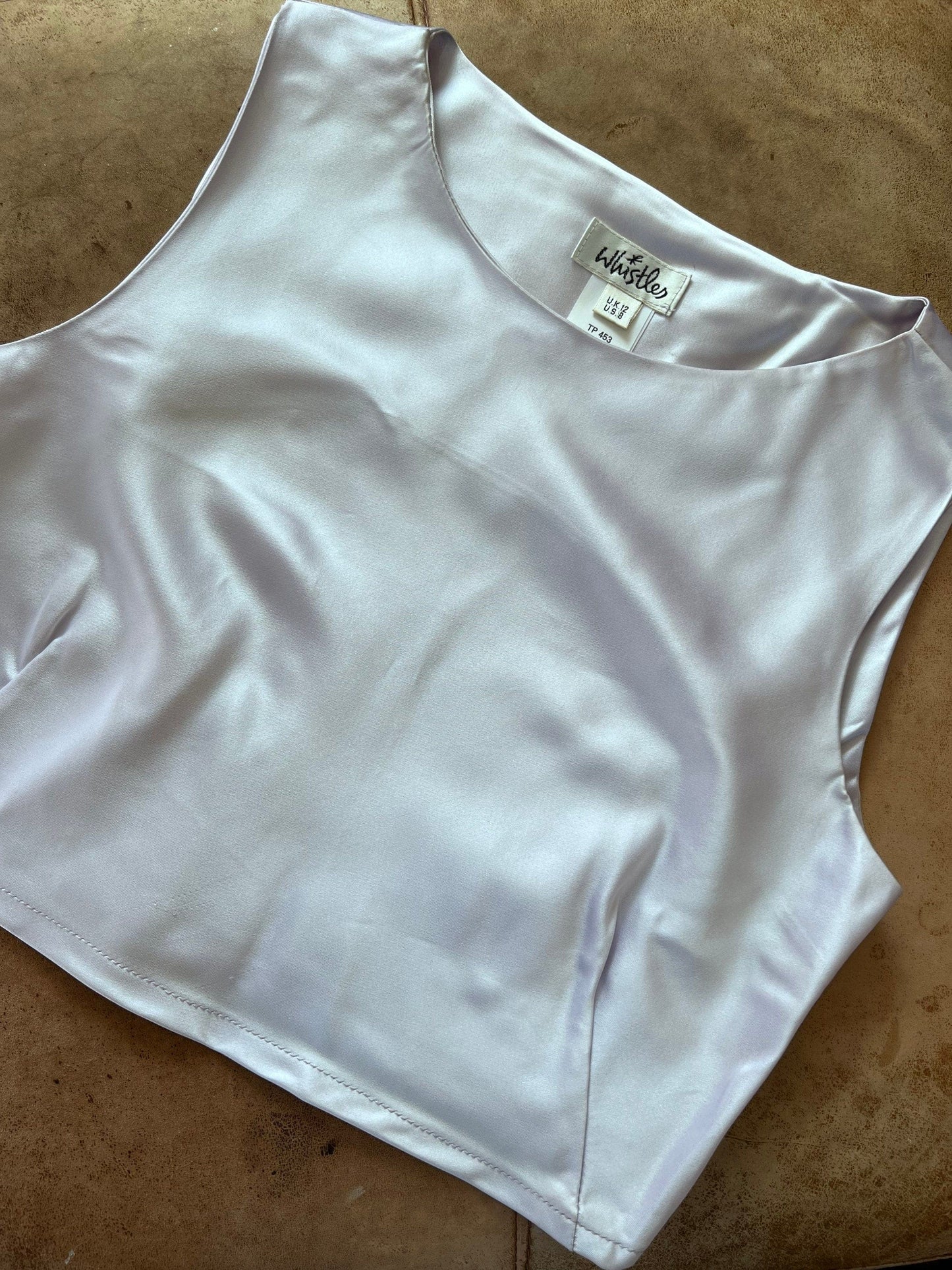 Vintage Prom Lilac Whistles Two Piece Puffball Maxi Skirt and Cropped Shell Top Chiffon Ruffle Belt UK12 Whistles