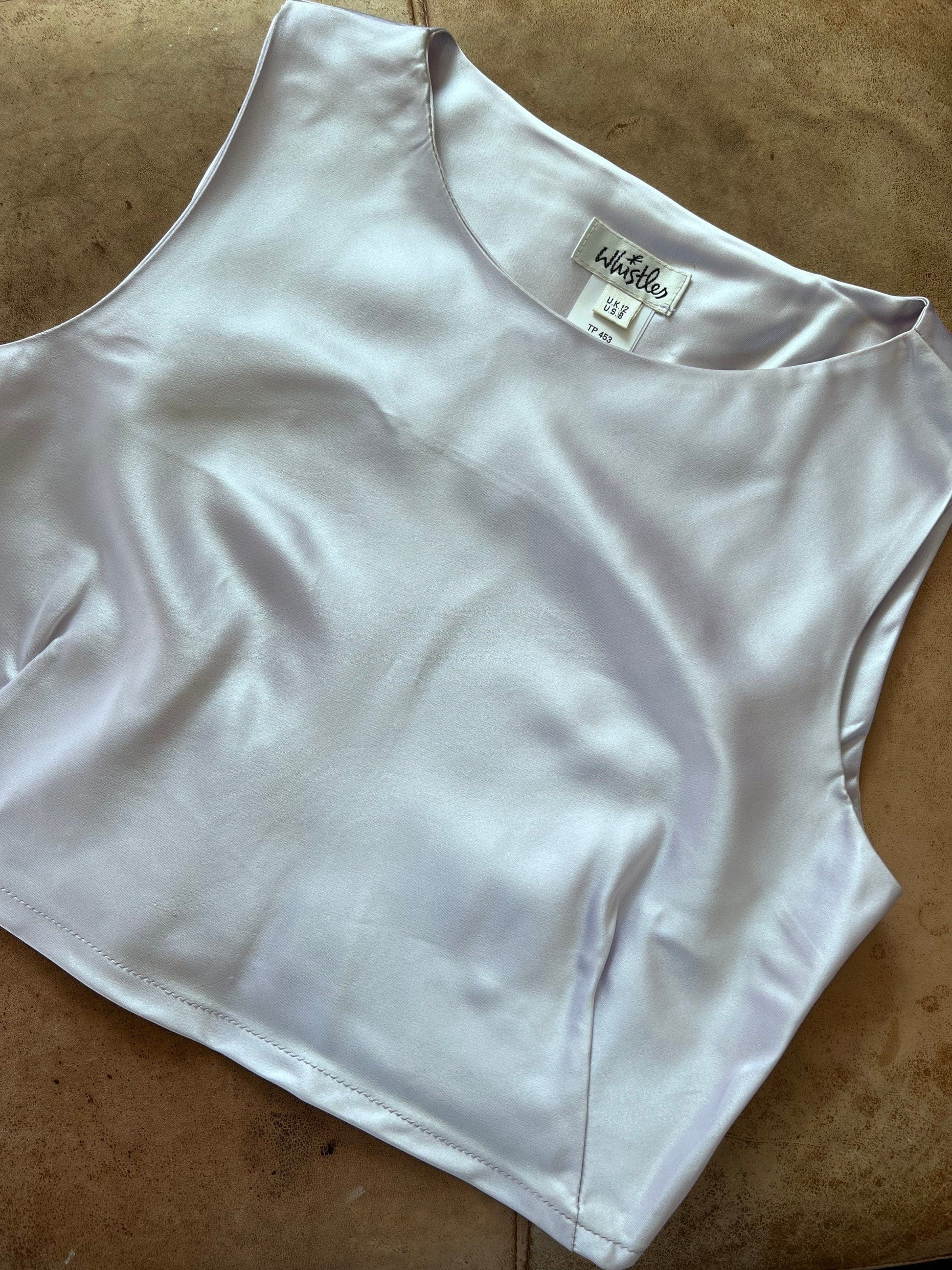 Vintage Prom Lilac Whistles Two Piece Puffball Maxi Skirt and Cropped Shell Top Chiffon Ruffle Belt UK12 Whistles
