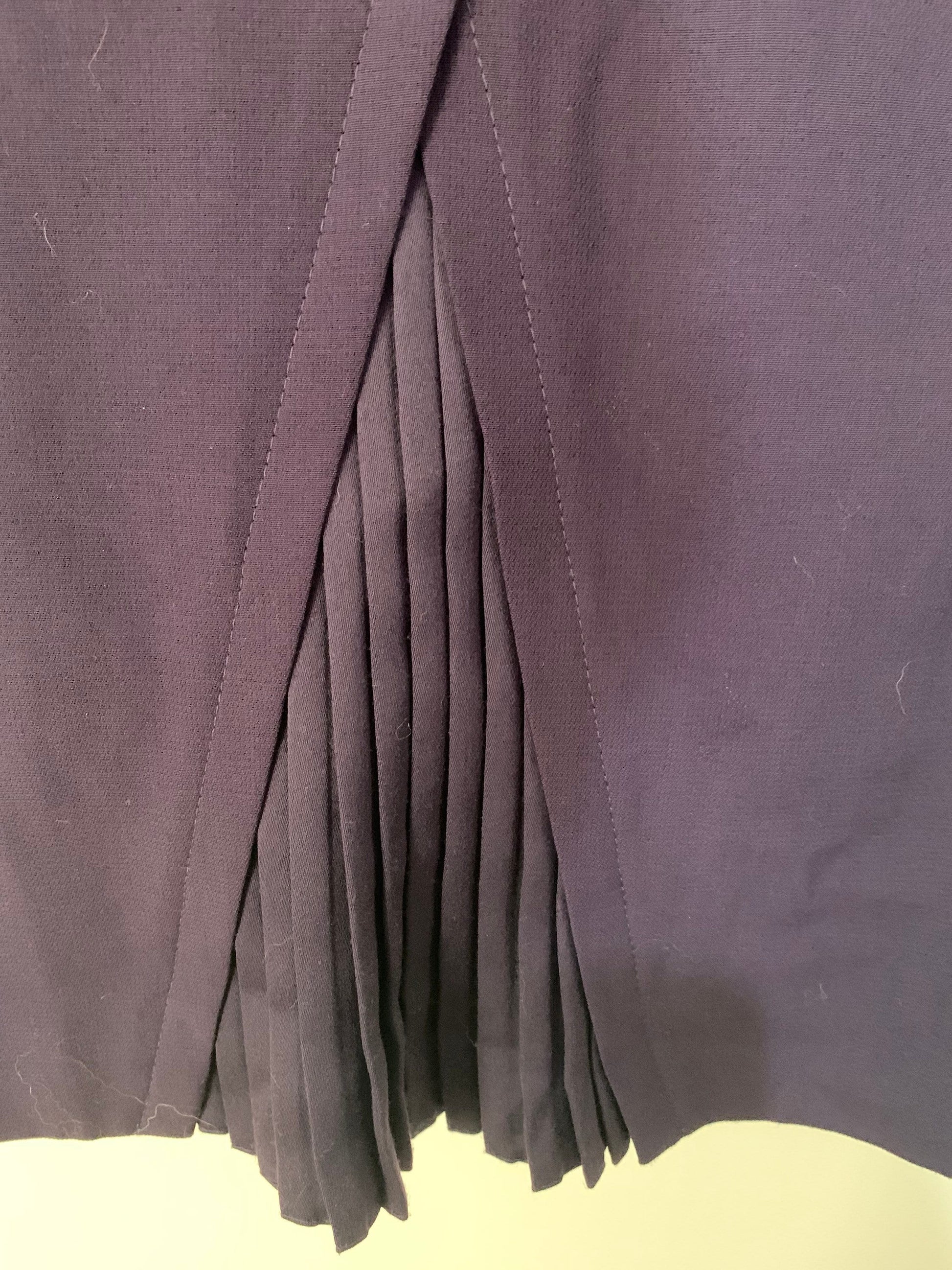 Vintage Purple polycotton Aline Skirt - A Line Pleated - UK8 - 1970s Basler