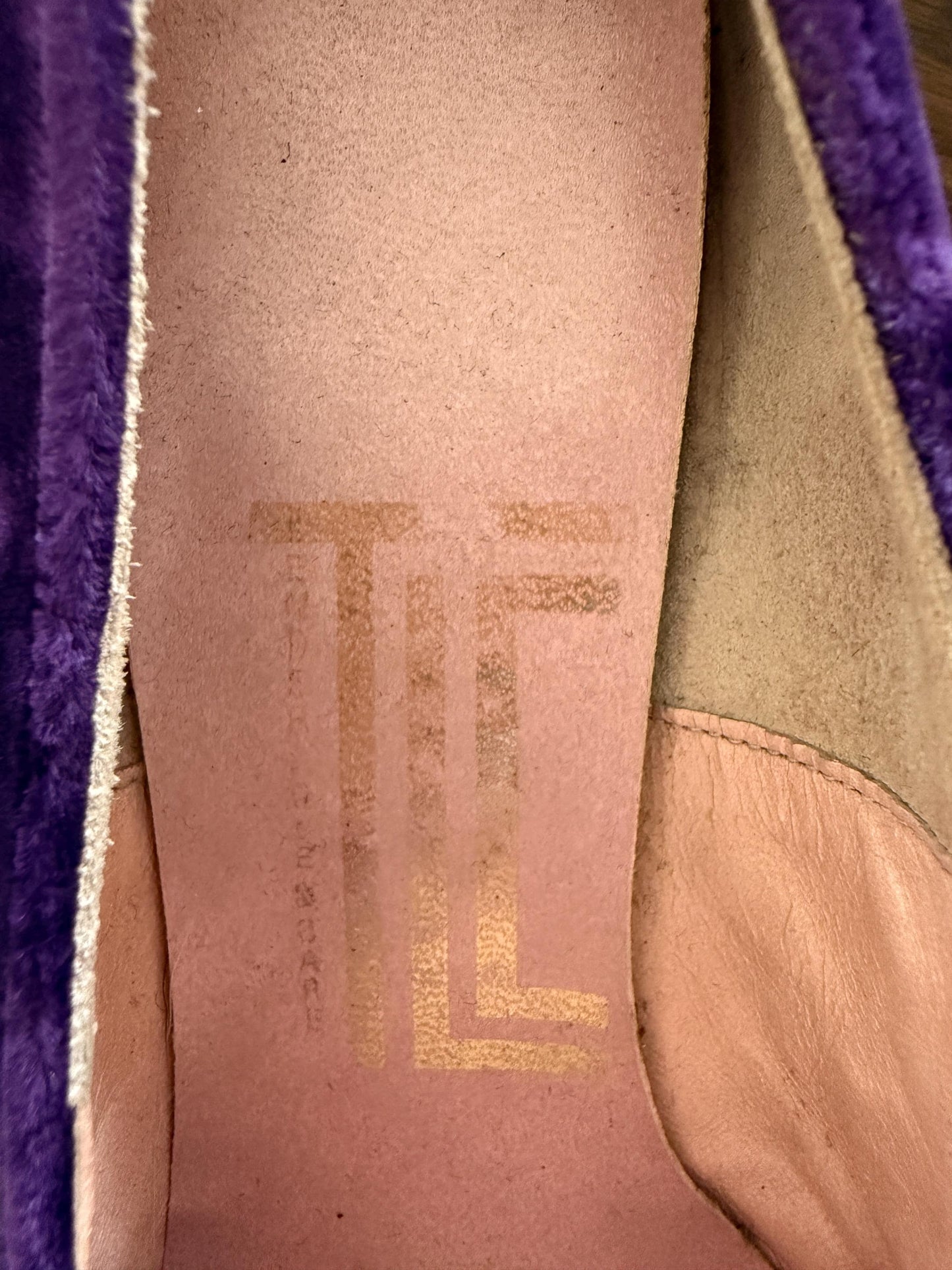 Vintage Purple Velvet Court Shoes | 1960s 1970s Block Heel, All Leather Lining