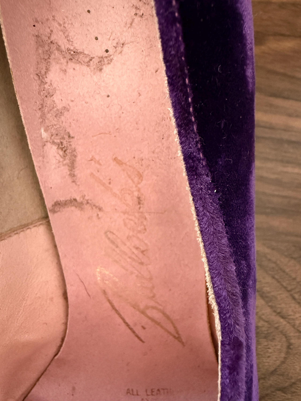 Vintage Purple Velvet Court Shoes | 1960s 1970s Block Heel, All Leather Lining