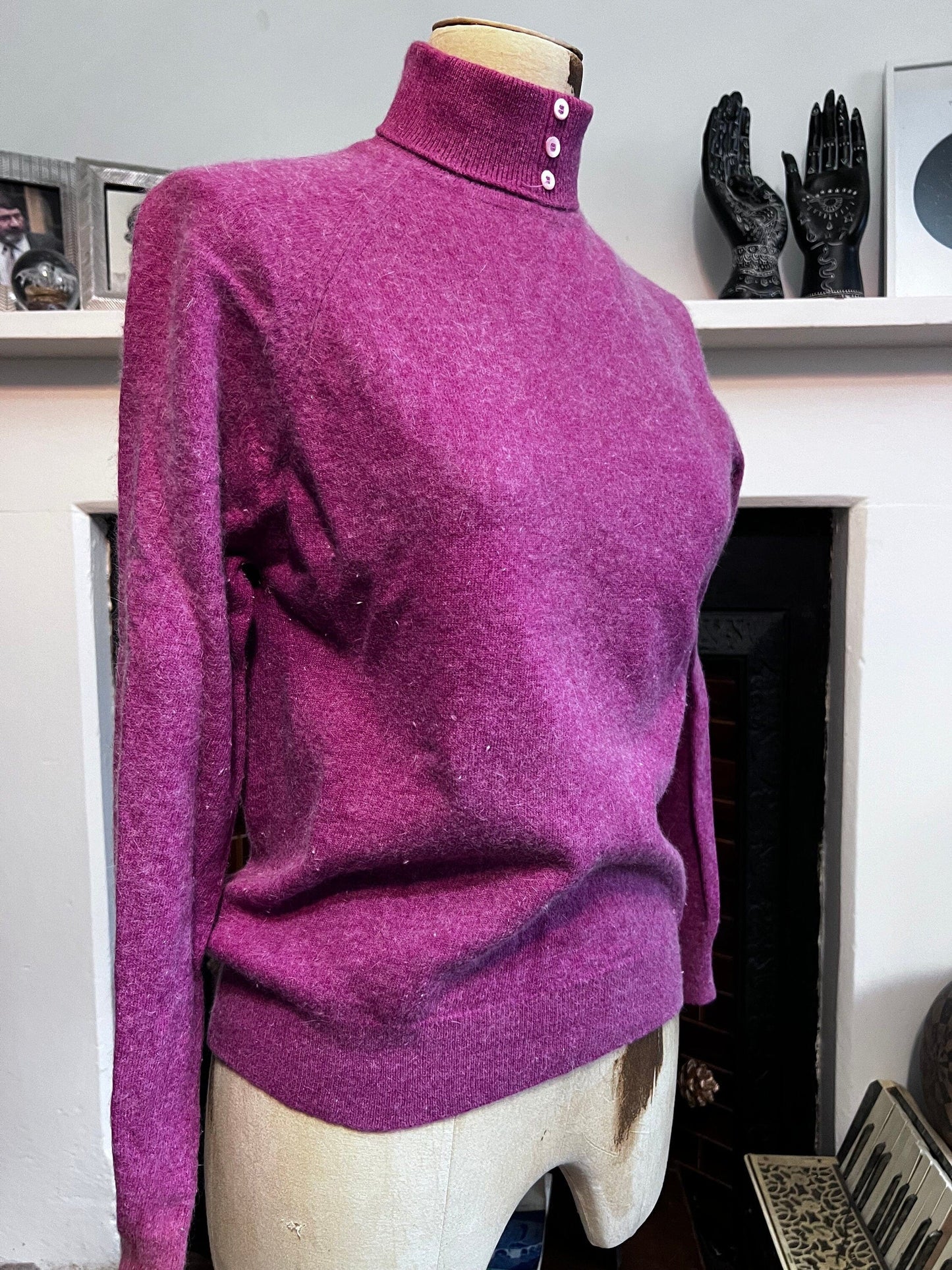Vintage raspberry pink jumper lambswool jumper pink jumper, vintage knitwear, vintage pullover, vintage jumper, 1950s, vintage knitwear ango