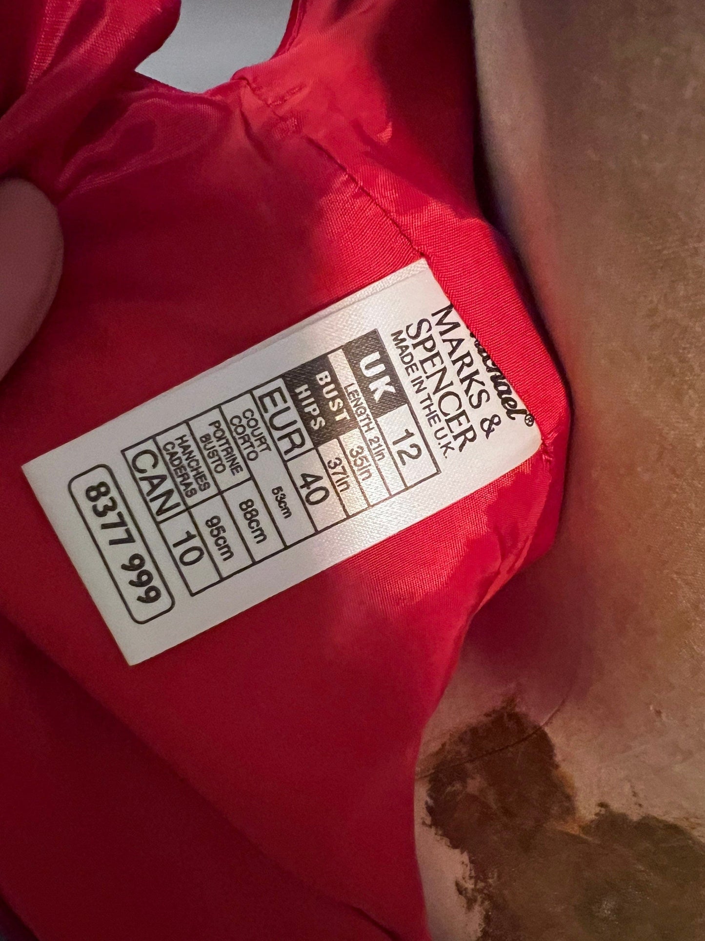 Vintage Scarlet Red Shift Dress - St Michael Marks and Spencer Shift Dres 1995 - Unworn Condition UK12