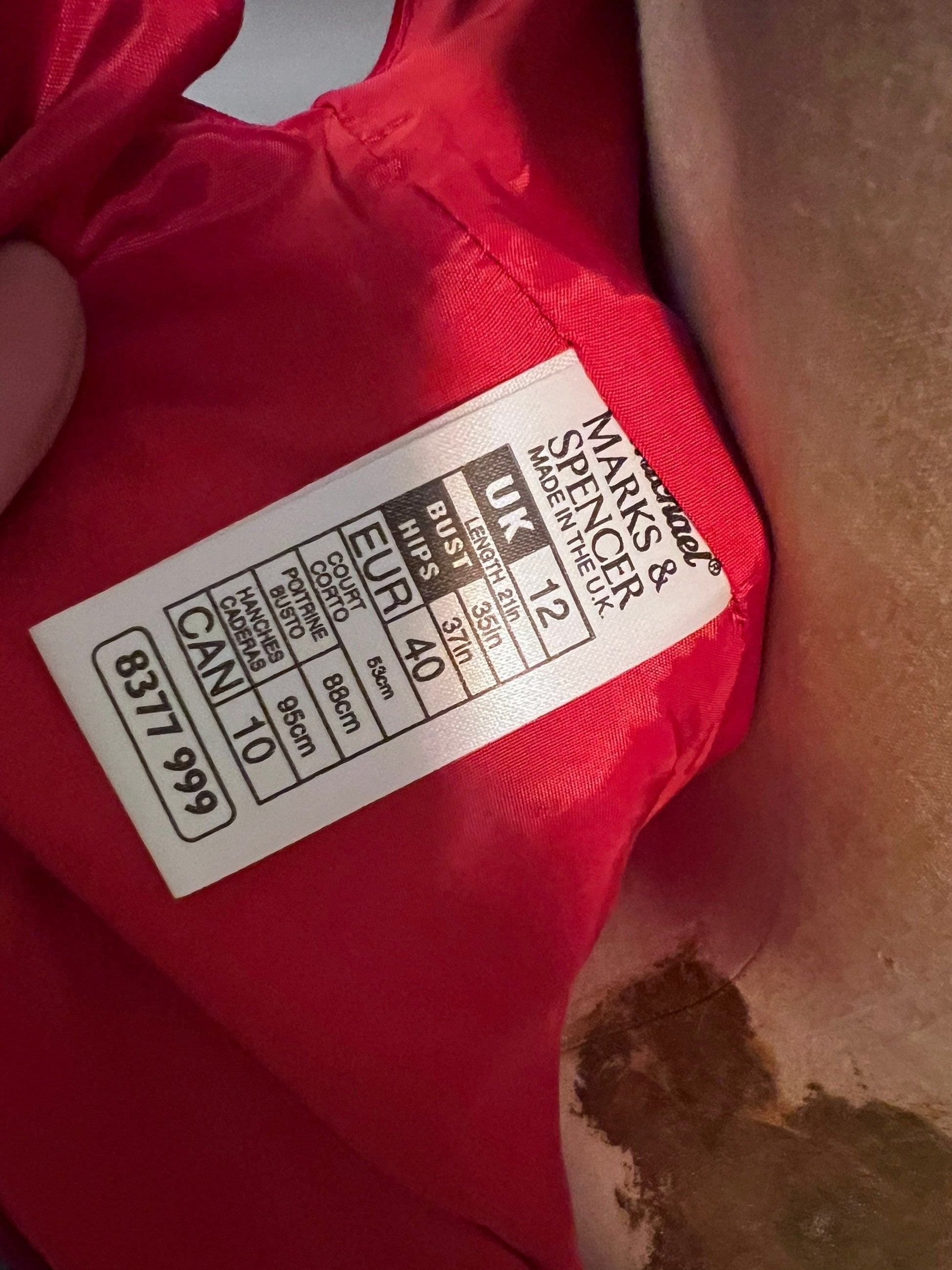 Vintage Scarlet Red Shift Dress - St Michael Marks and Spencer Shift Dres 1995 - Unworn Condition UK12