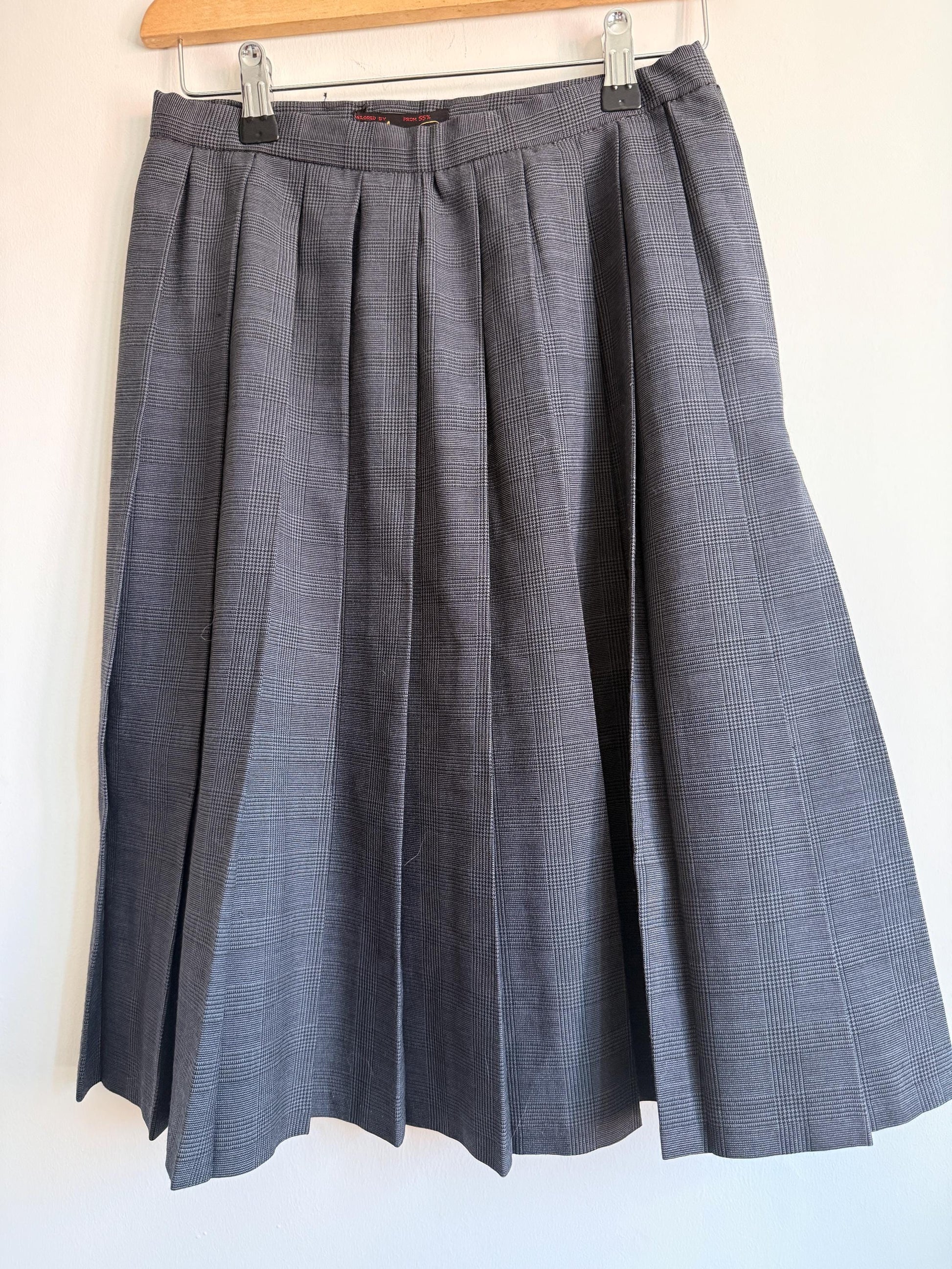 Vintage Ringel Prince of Wales Check Pleated Midi Skirt | Heritage Tailored | UK 10-12