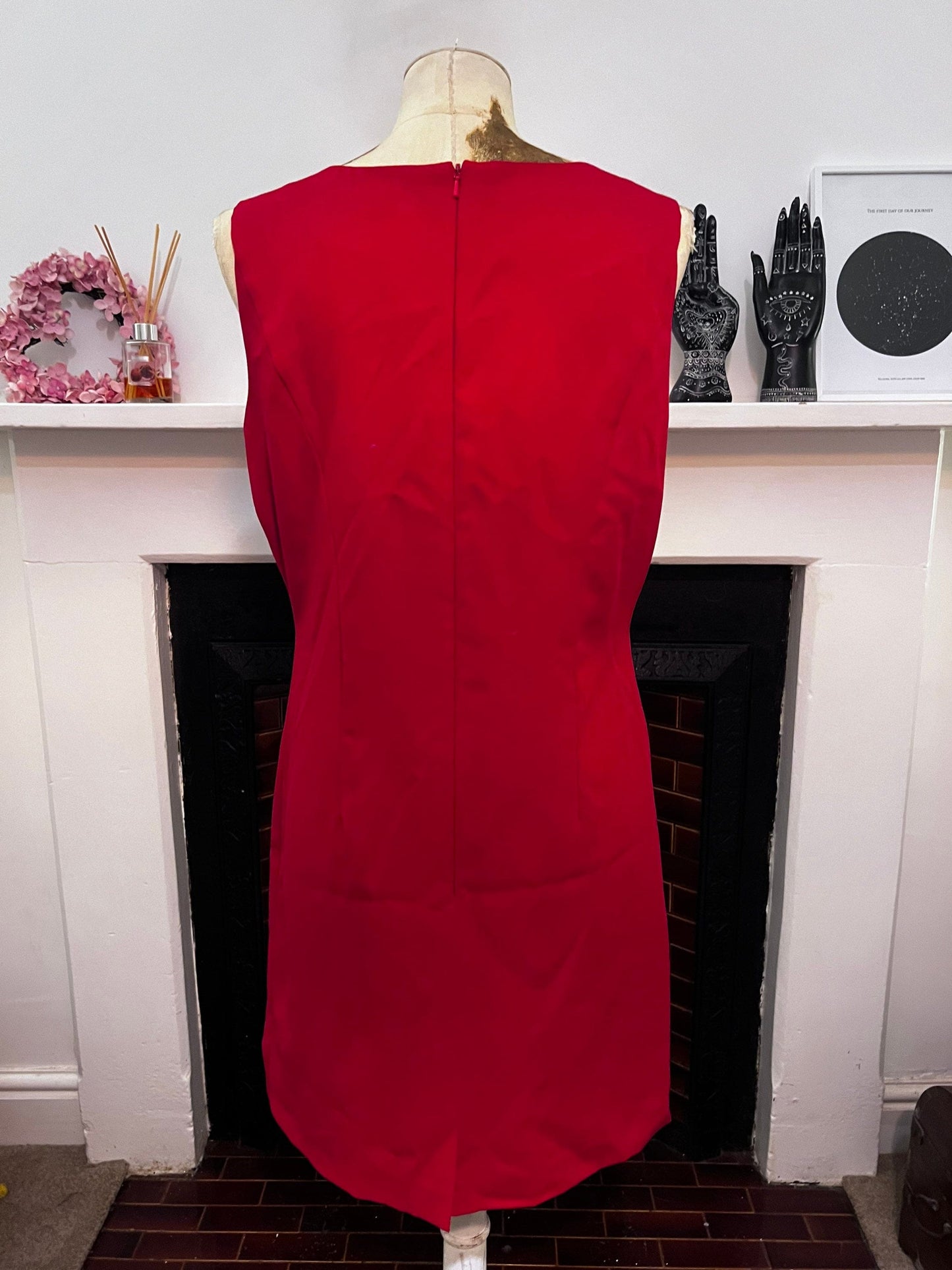 Vintage Scarlet Red Shift Dress - St Michael Marks and Spencer Shift Dres 1995 - Unworn Condition UK12