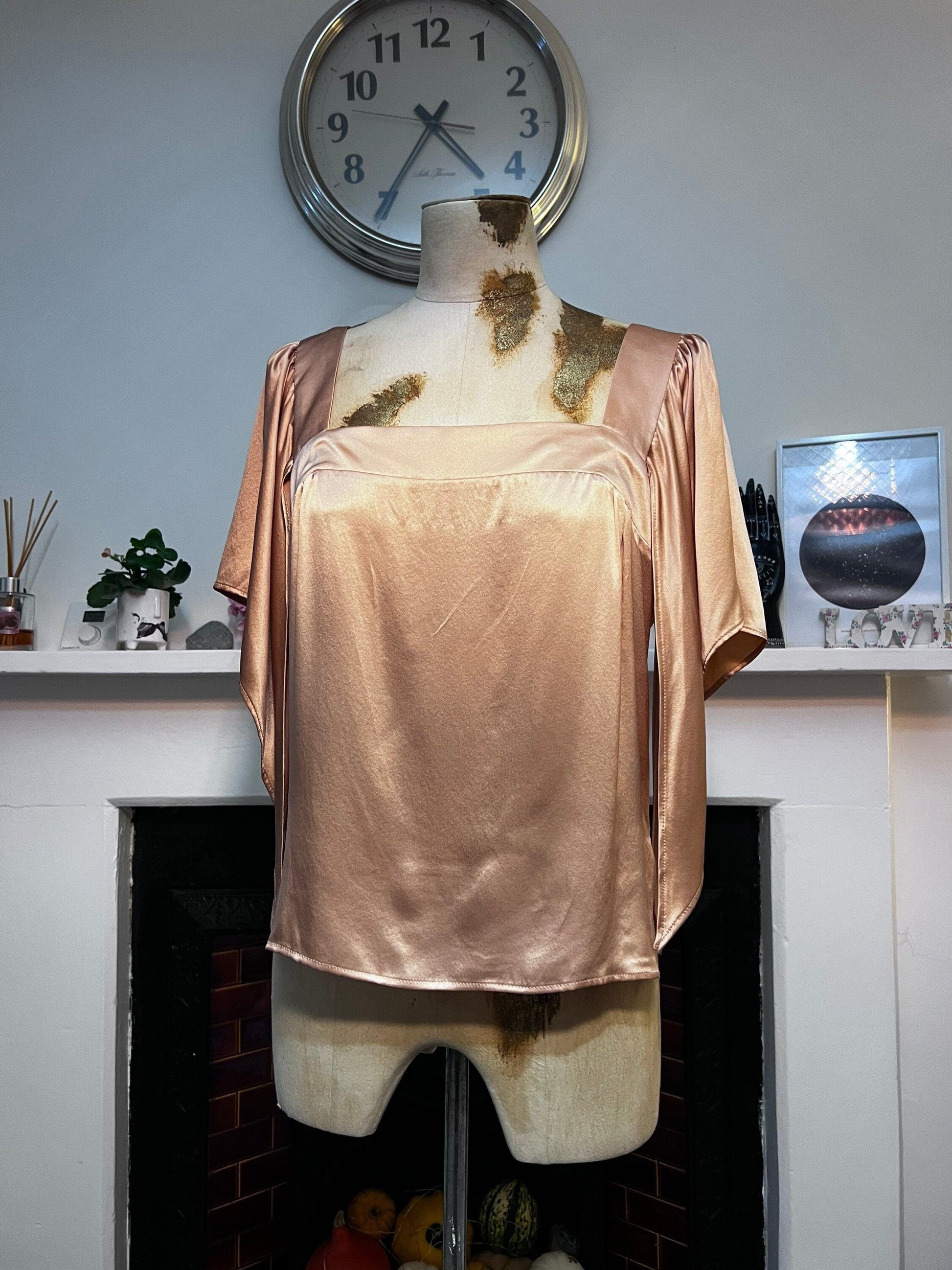 Vintage Rose Gold Silk Blouse - Paul and Joe Paris Silk Top - French Silk Blouse - Immaculate Vintage Blouse - Size 3
